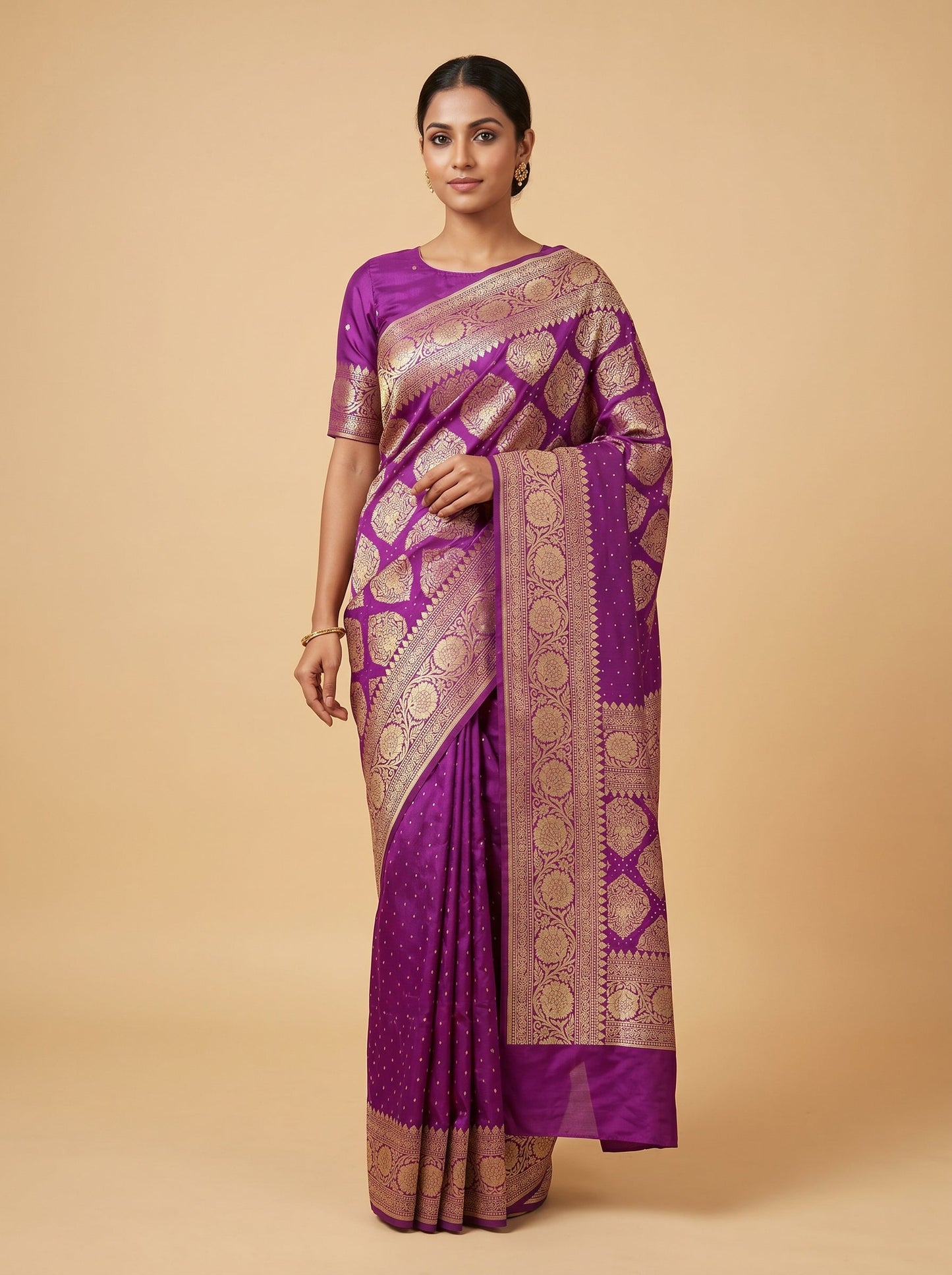 Purple Classic Tie Dye Bandhani Saree
