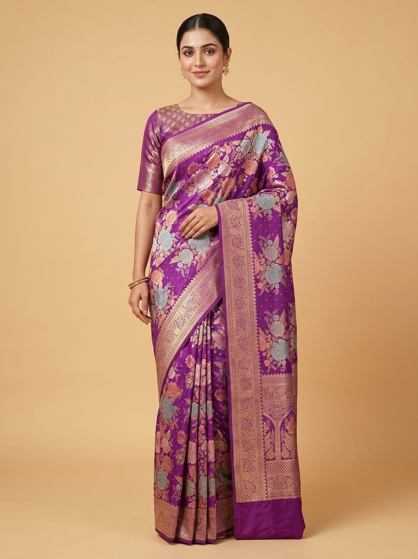 Purple Elegant Depth Handloom Saree
