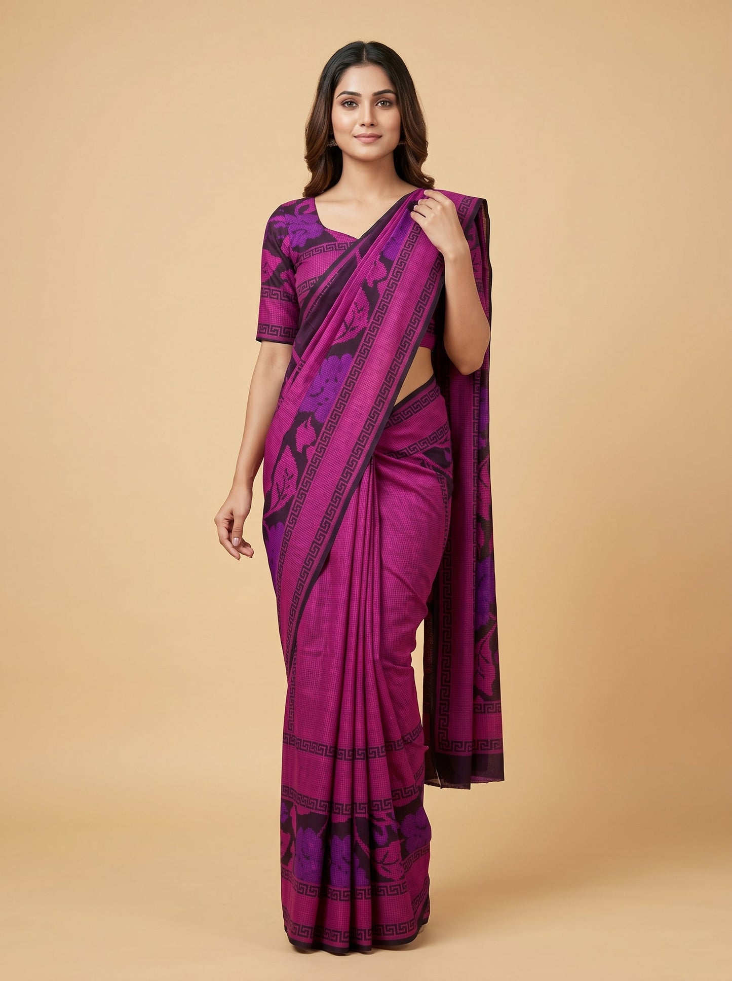 Purple Handloom Saree