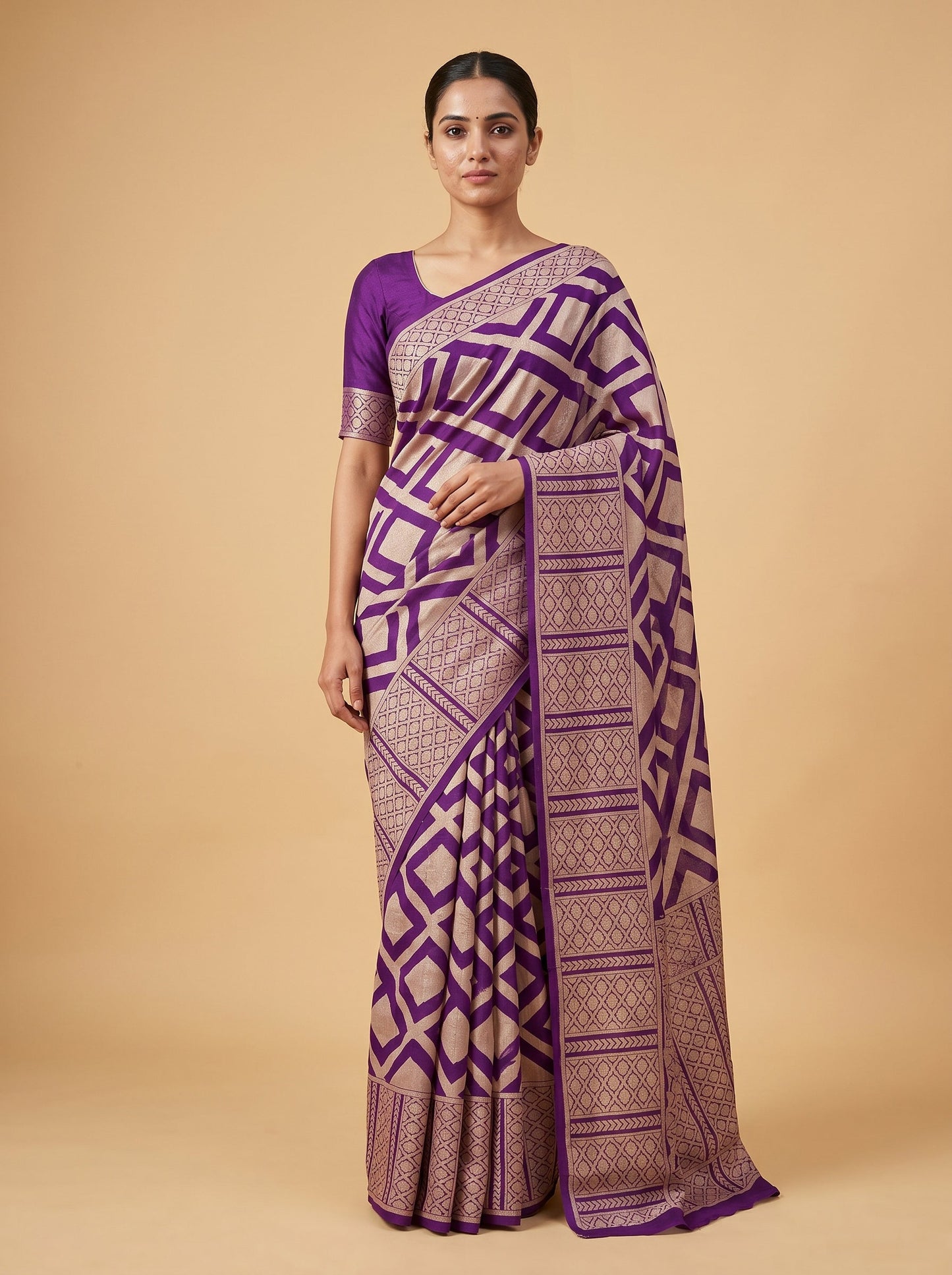 Purple Regal Flow Handloom Saree