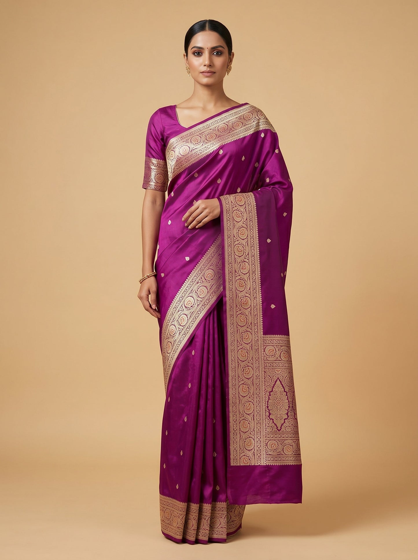 Purple Handloom Saree with Rich Tone