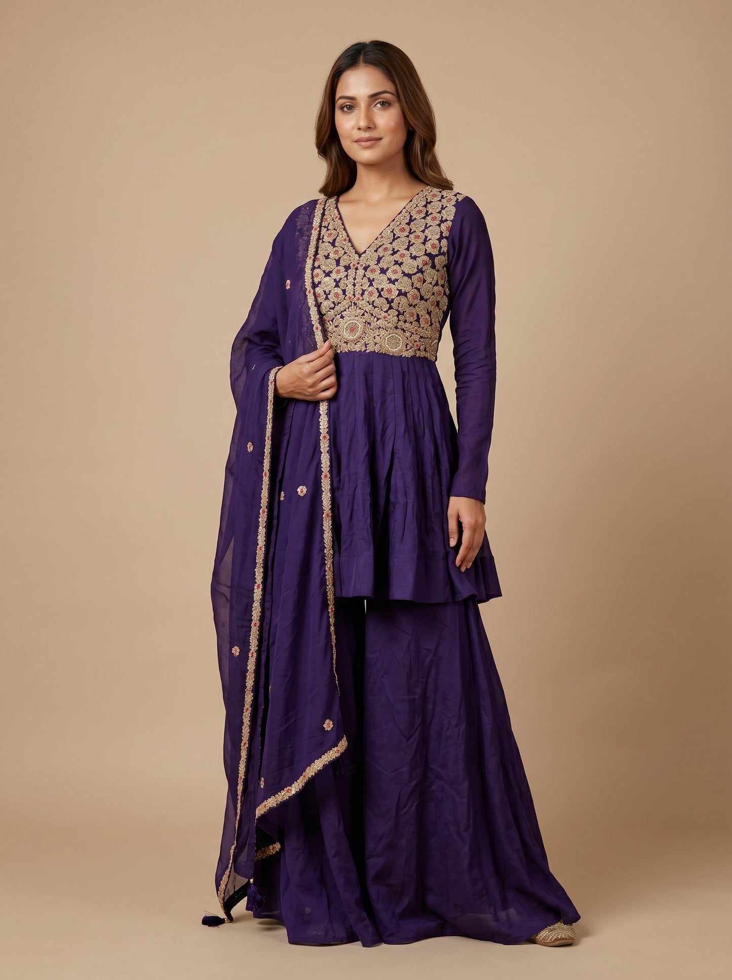 Purple Ink Palazzo Set