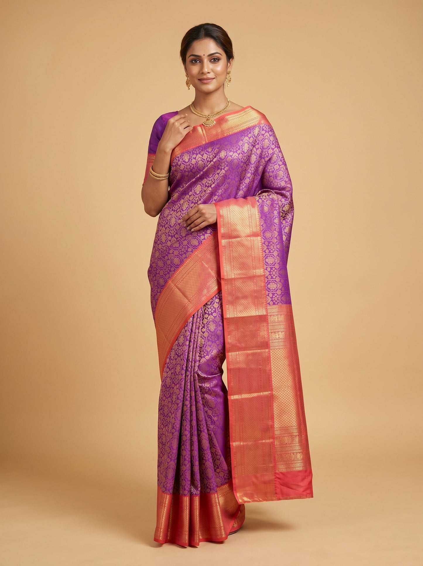 Purple Luxe Essence Handloom Saree