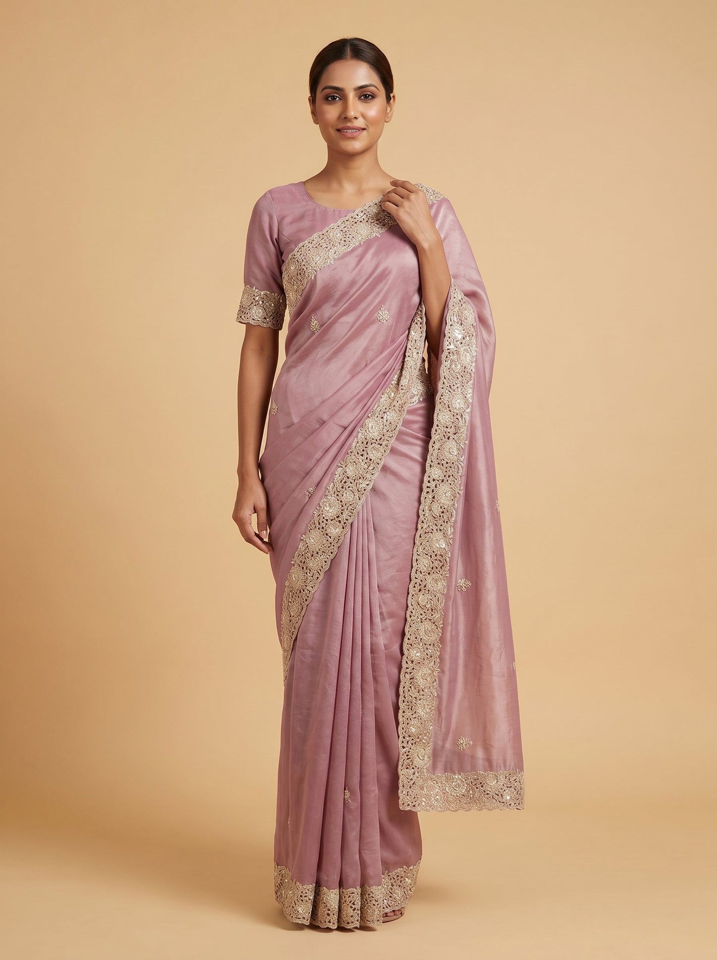 Purple Mystic Aura Embroidered Saree
