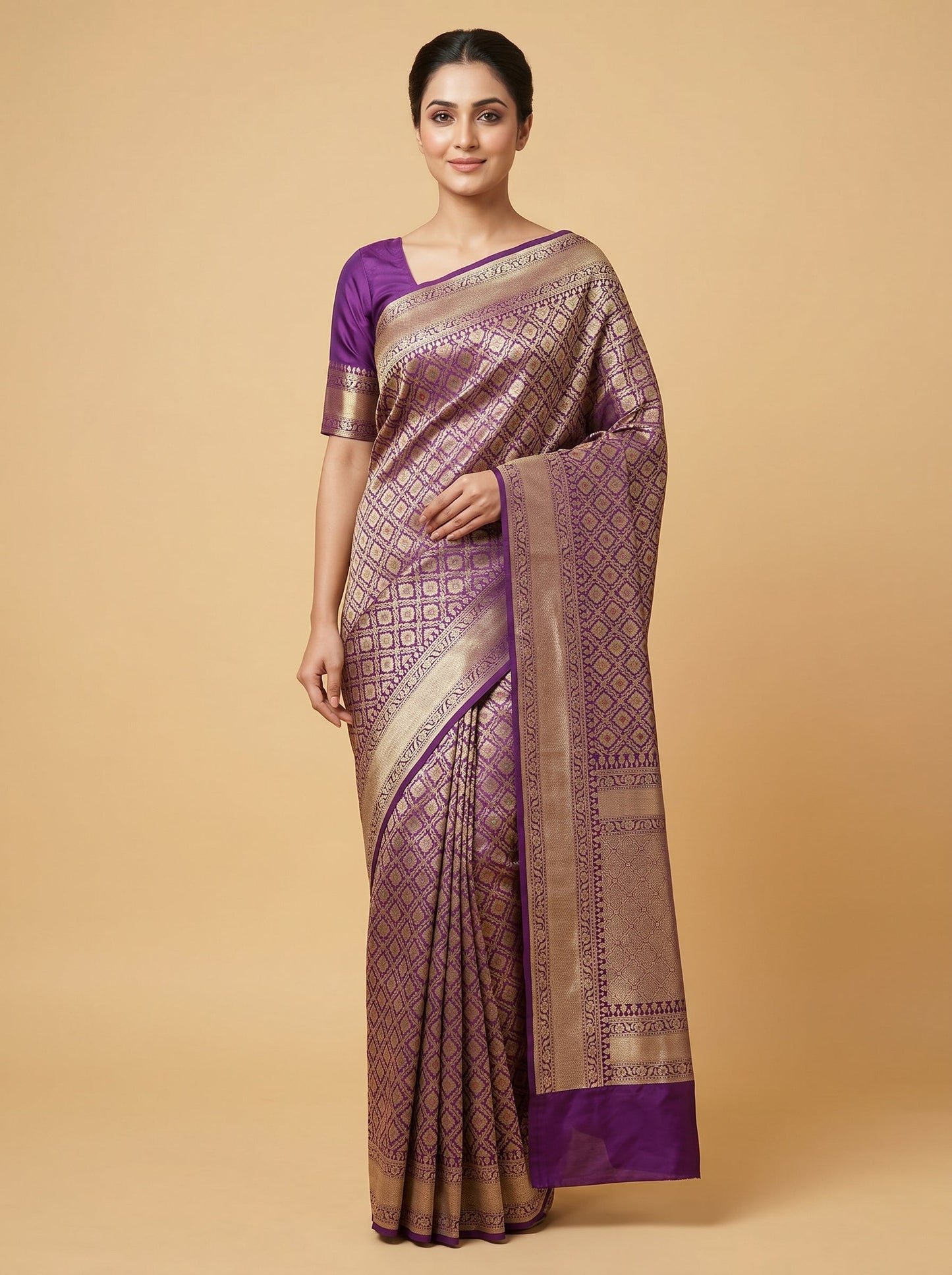 Purple Majestic Handloom Saree