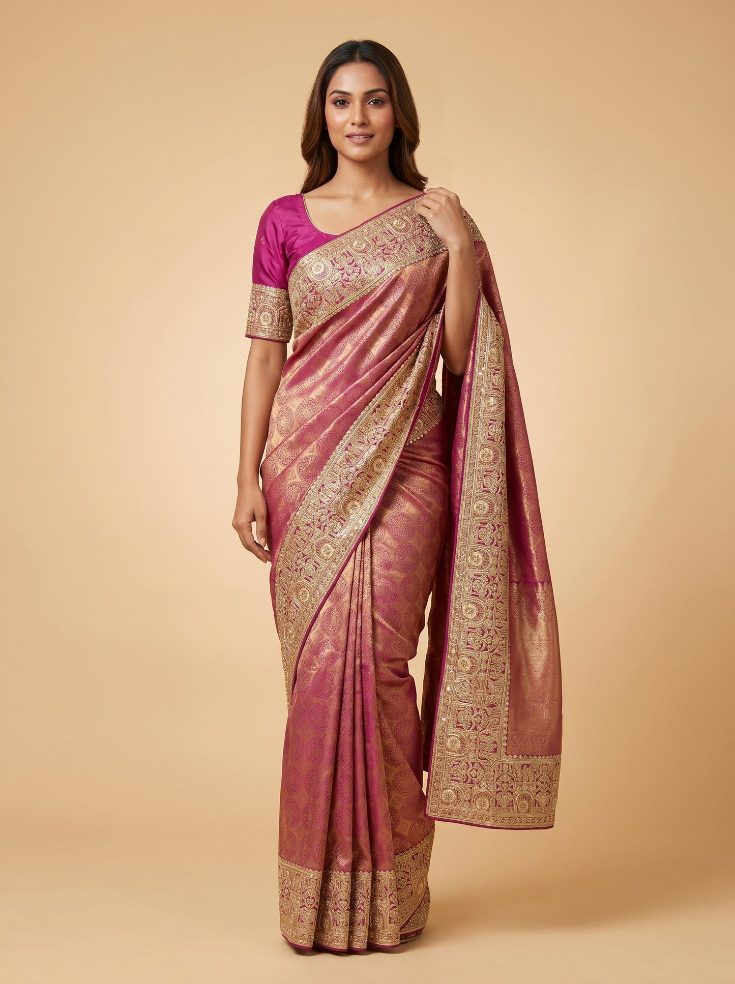 Purple Ornate Embellished Saree