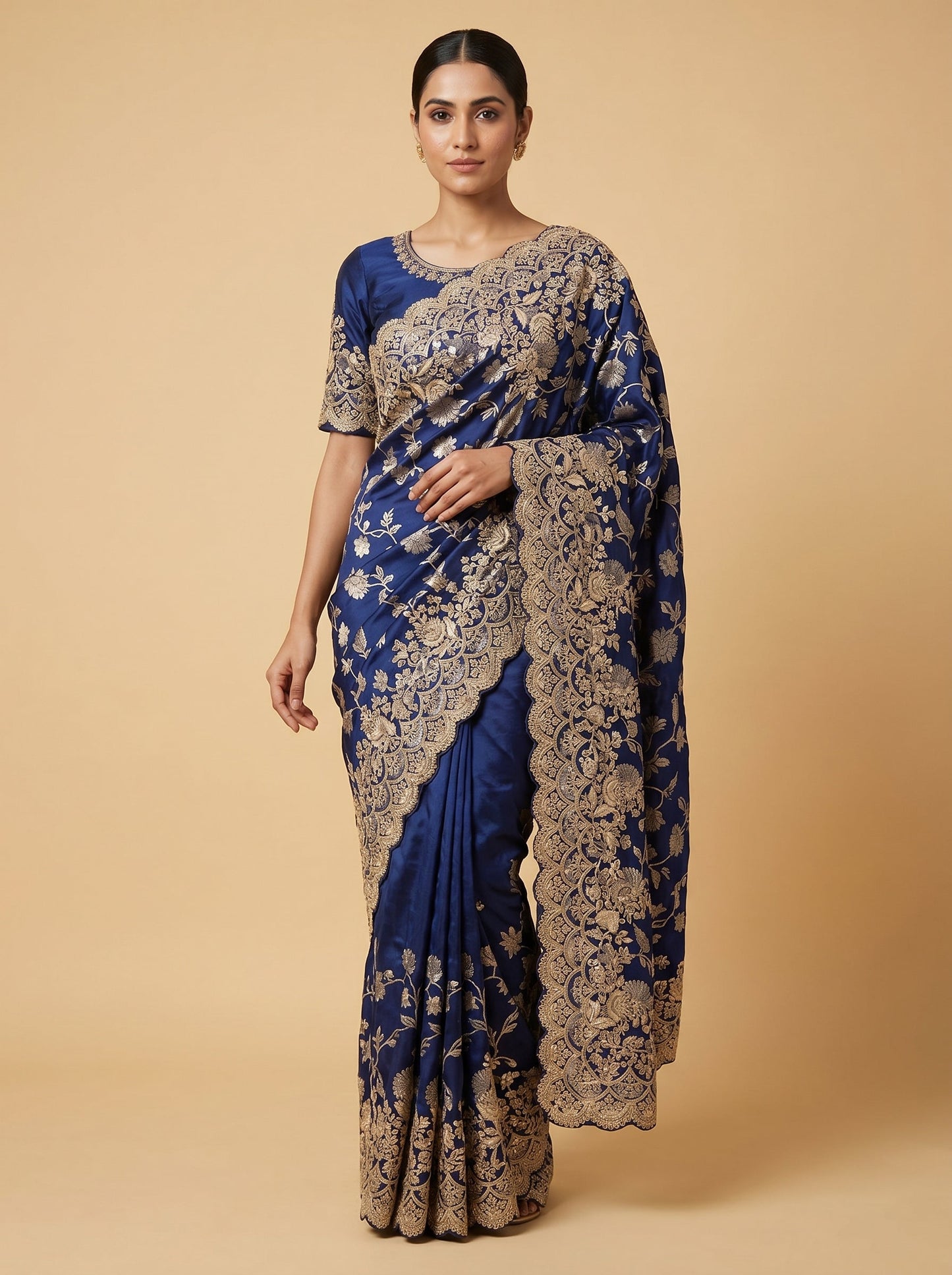 Purple Regal Detail Embroidered Saree