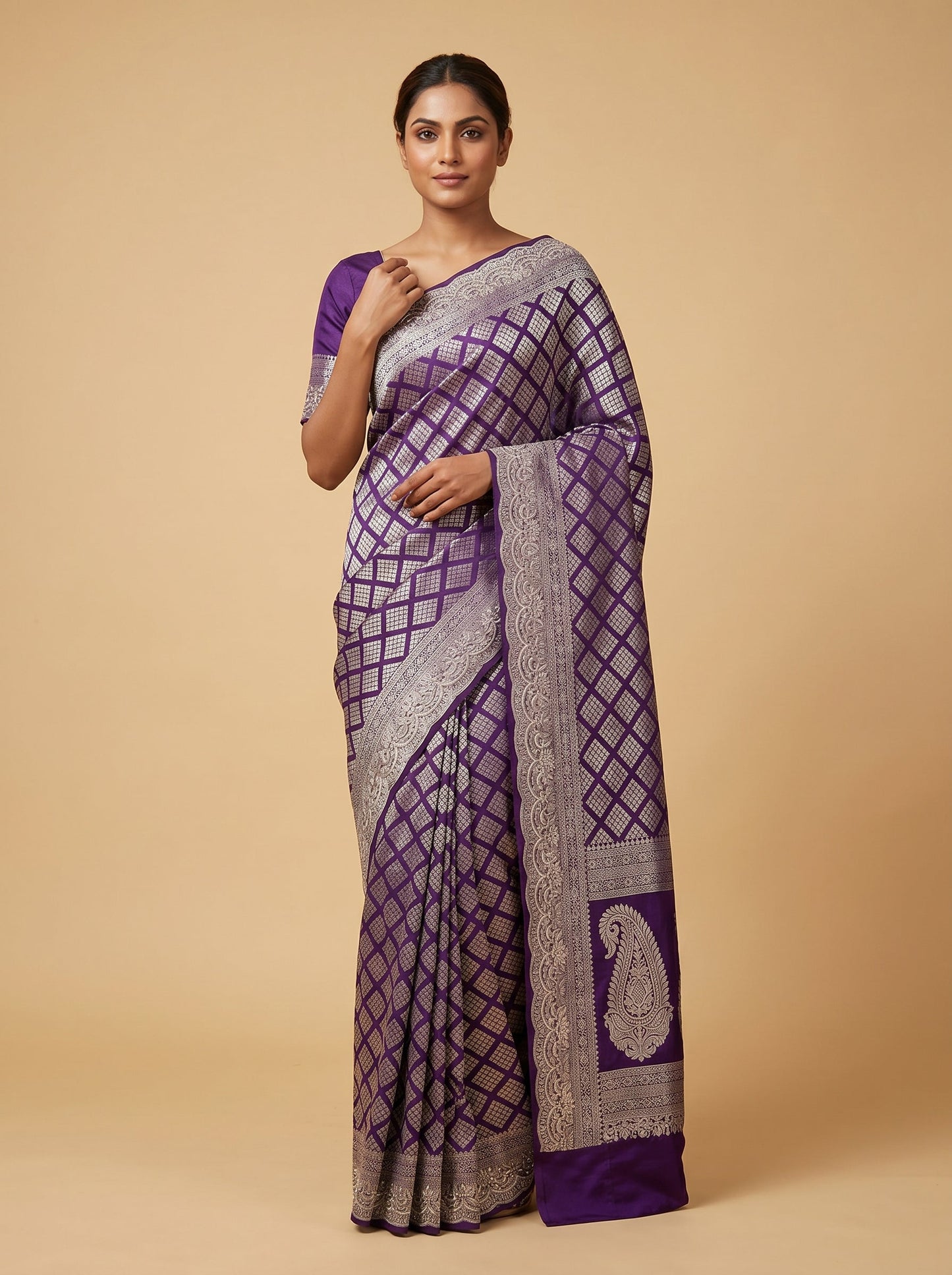 Purple Regal Tint Embroidered Saree