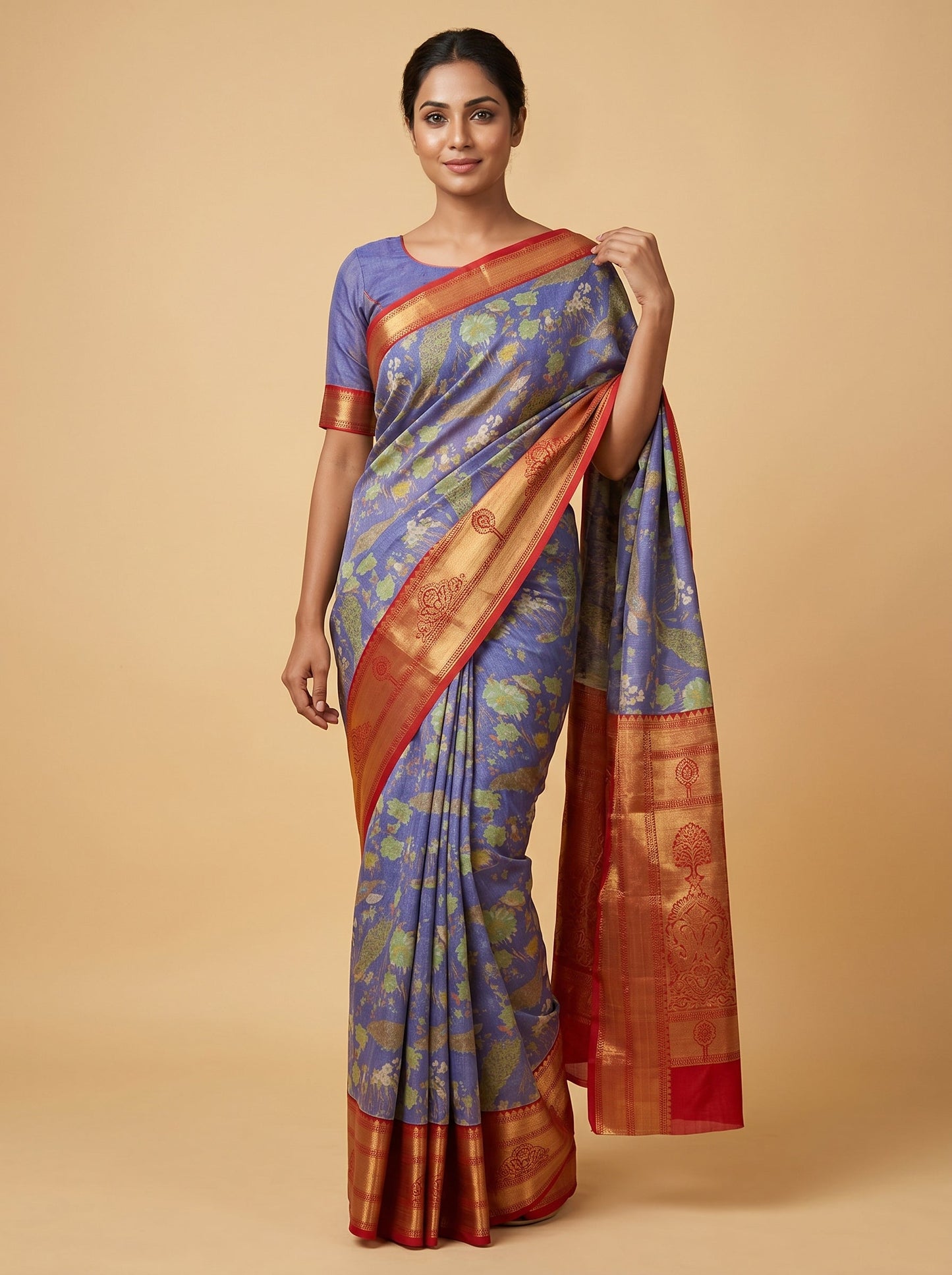 Purple Royal Weave Handloom Saree