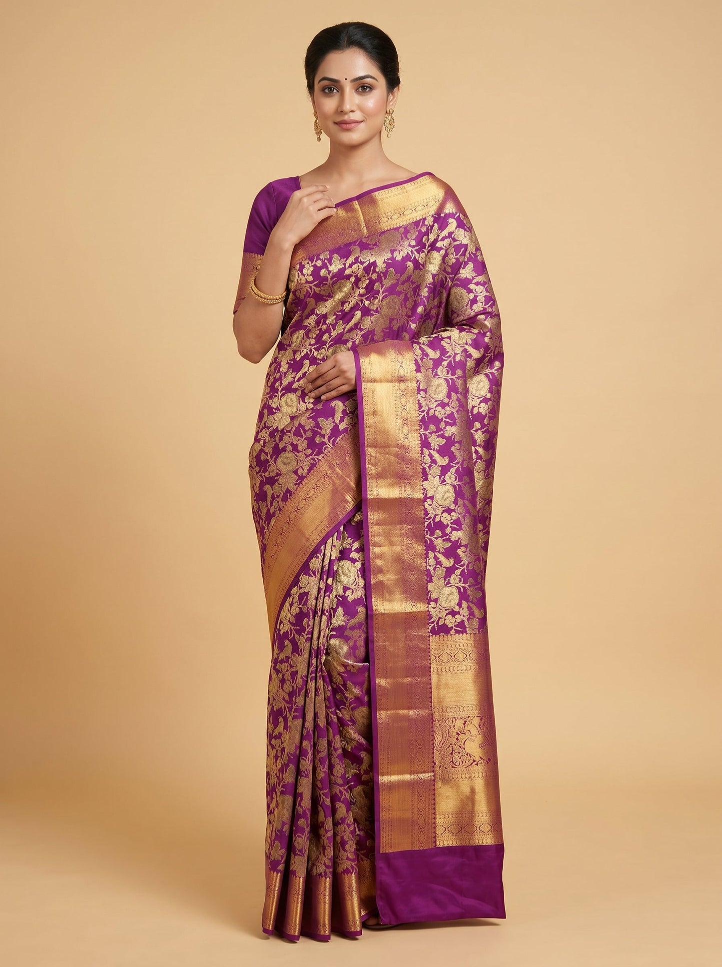 Purple Rich Essence Handloom Saree