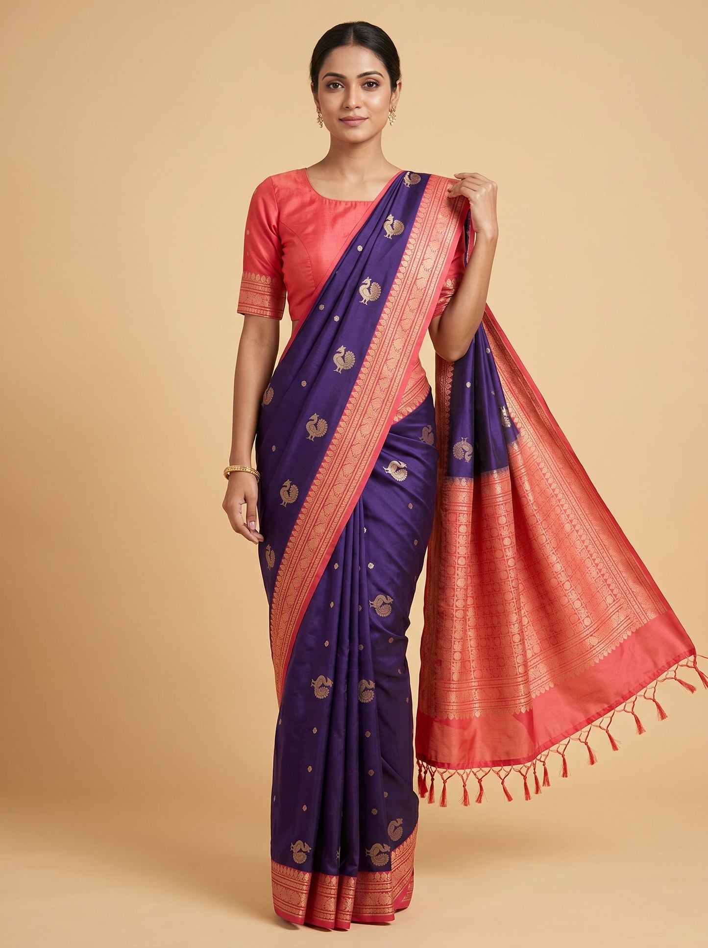 Purple Rich Finish Handloom Saree