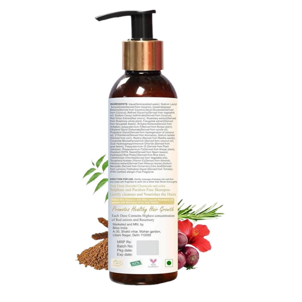 Blise organic Onion and Rosemary shampoo