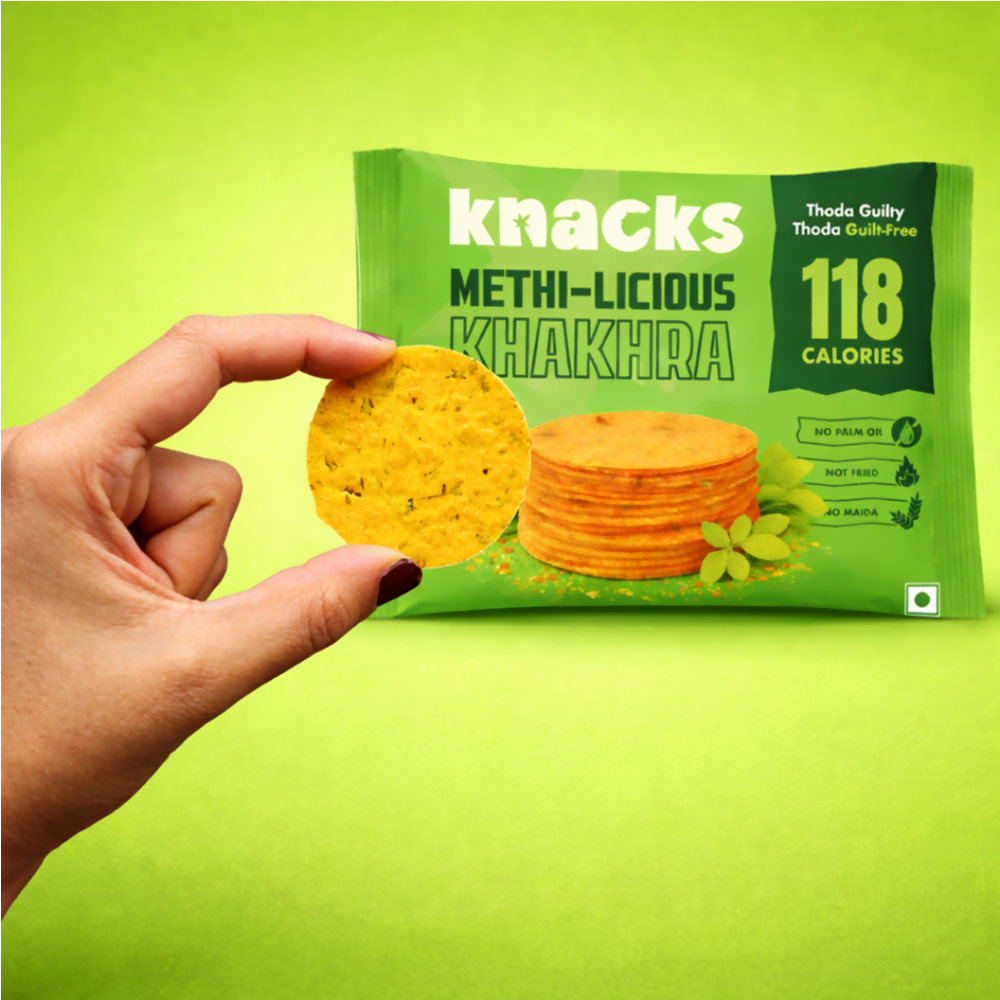 Knacks Coin Khakhra Crisps - Methi-Licious Flavour