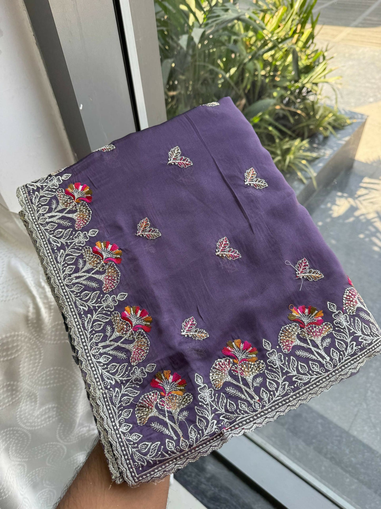 Teeya Creation New Trendy Stylish Party Wear Silk Saree-Lavender