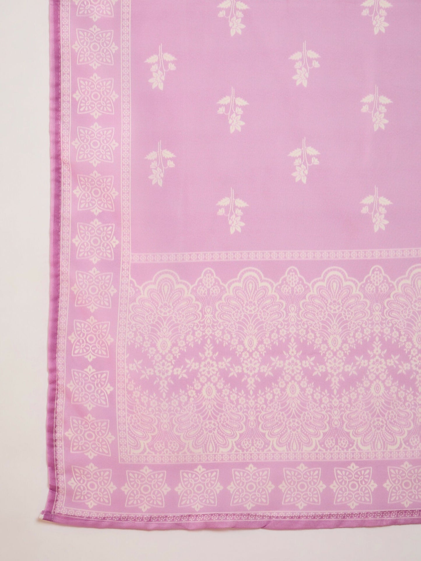 The52 Women's Gorgeous Rayon Fabric Printed Work Straight Kurta Pant and Dupatta Set-Onion