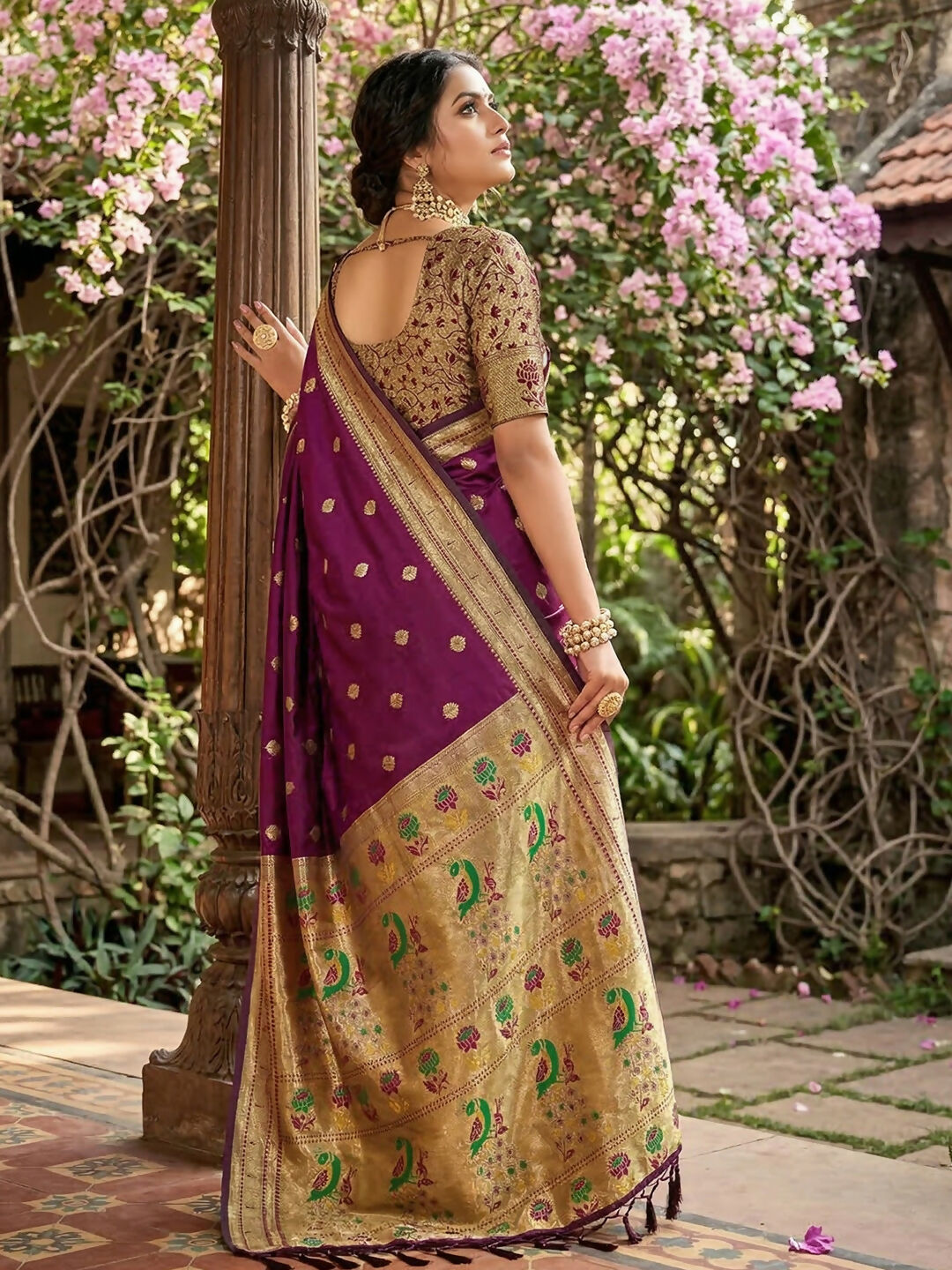 Shree Shyam Fashion Wine Soft Silk Saree
