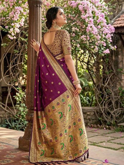 Shree Shyam Fashion Wine Soft Silk Saree