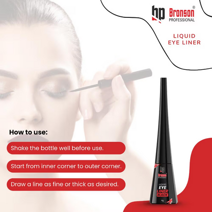 Bronson Professional Liquid Eyeliner Smudgeproof ,Lightweight, Matte Finsih Eyeliner - Black