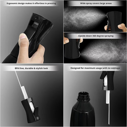 Bronson Professional Hair Spray Bottle Refillable Continuous Ultra Fine Water Mist