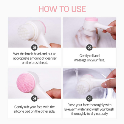 Bronson Professional 2 in 1 Silicone Facial Cleanser Brush Pore Exfoliation Massager
