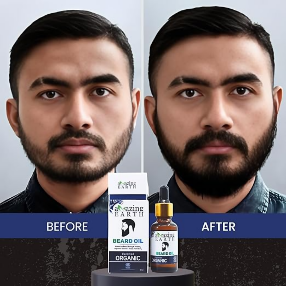 Amazing Earth Certified Organic Beard Growth Oil