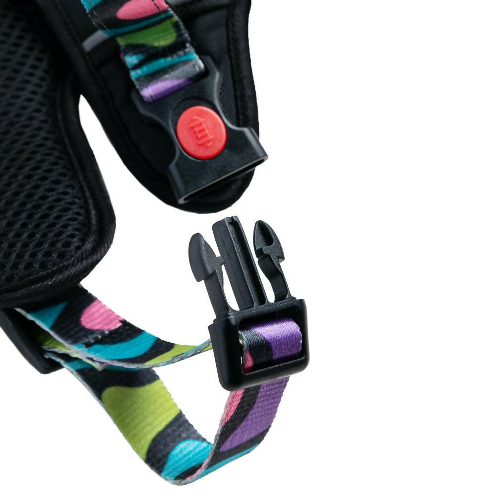 Waggety Adjustable Full Body Dog Harness - Comfortable Fit, Lightweight Polyester, Black