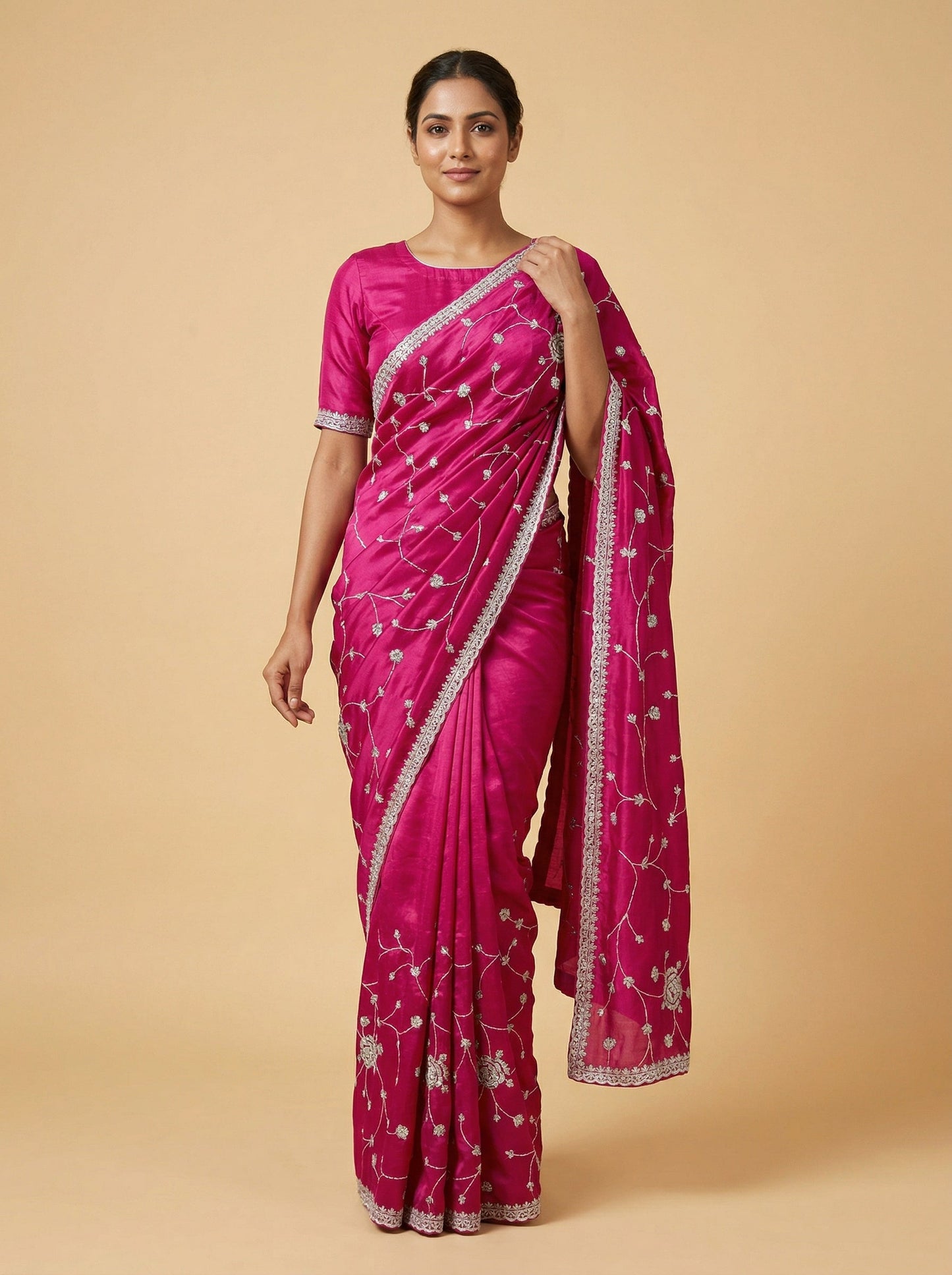 Radiant Rani Embroidered Saree