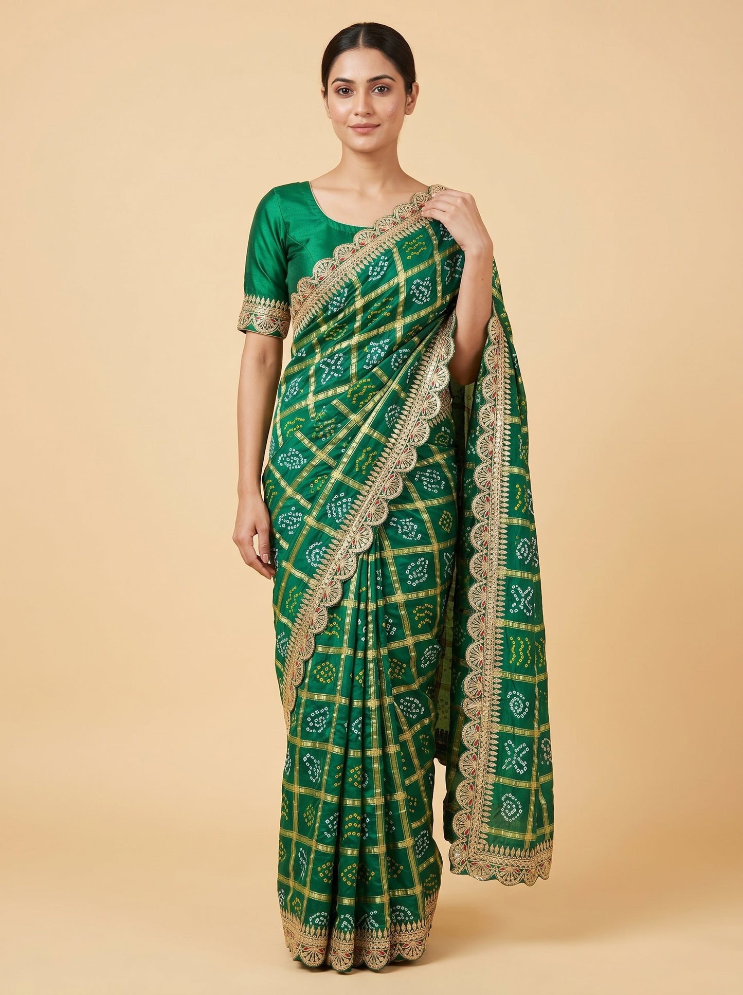 Rama Blue Embroidered Saree