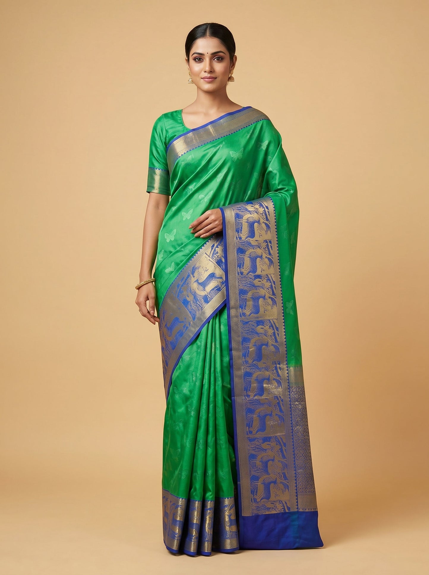Rama Blue Handloom Saree