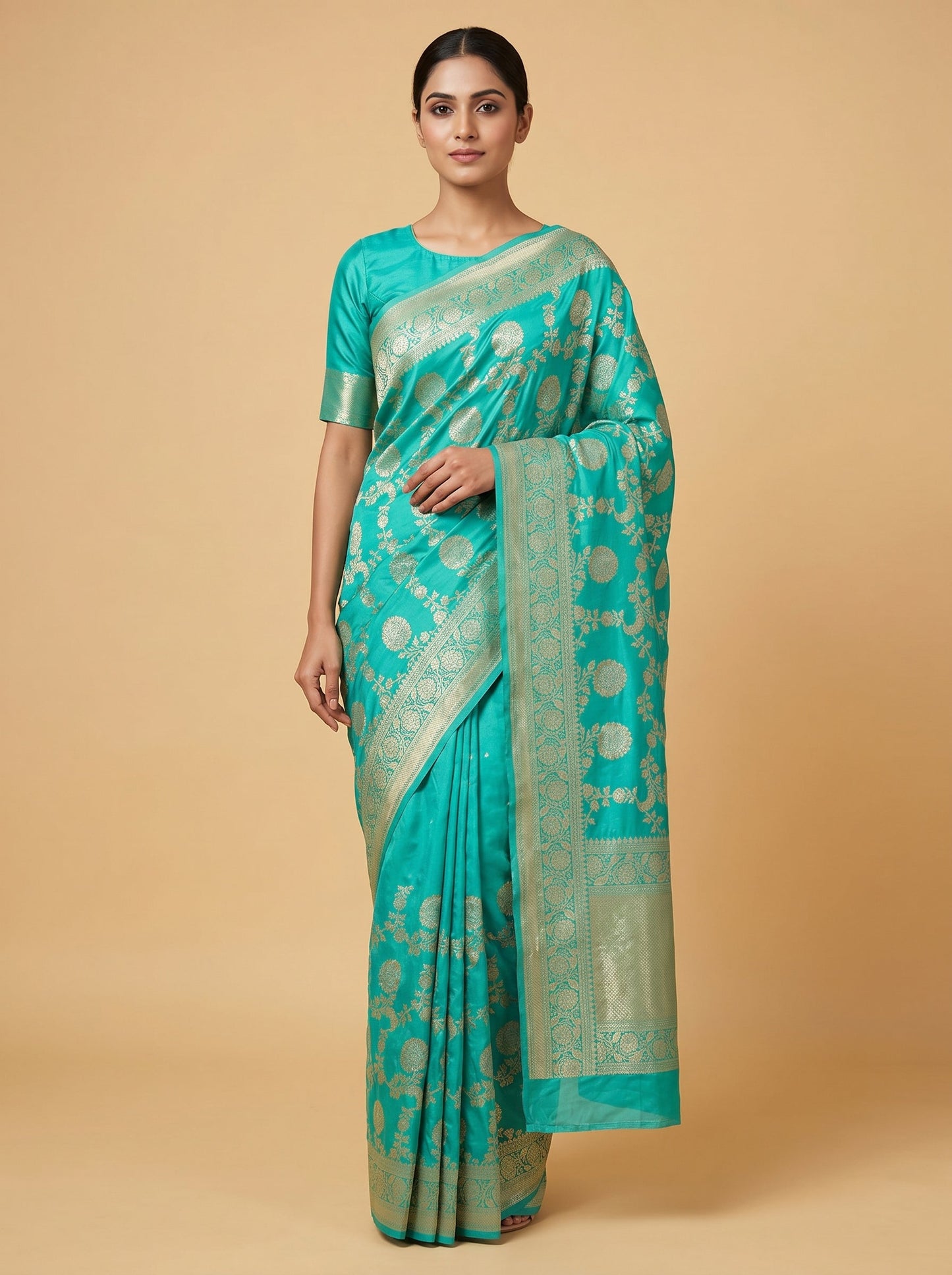 Rama Blue Serene Flow Handloom Saree