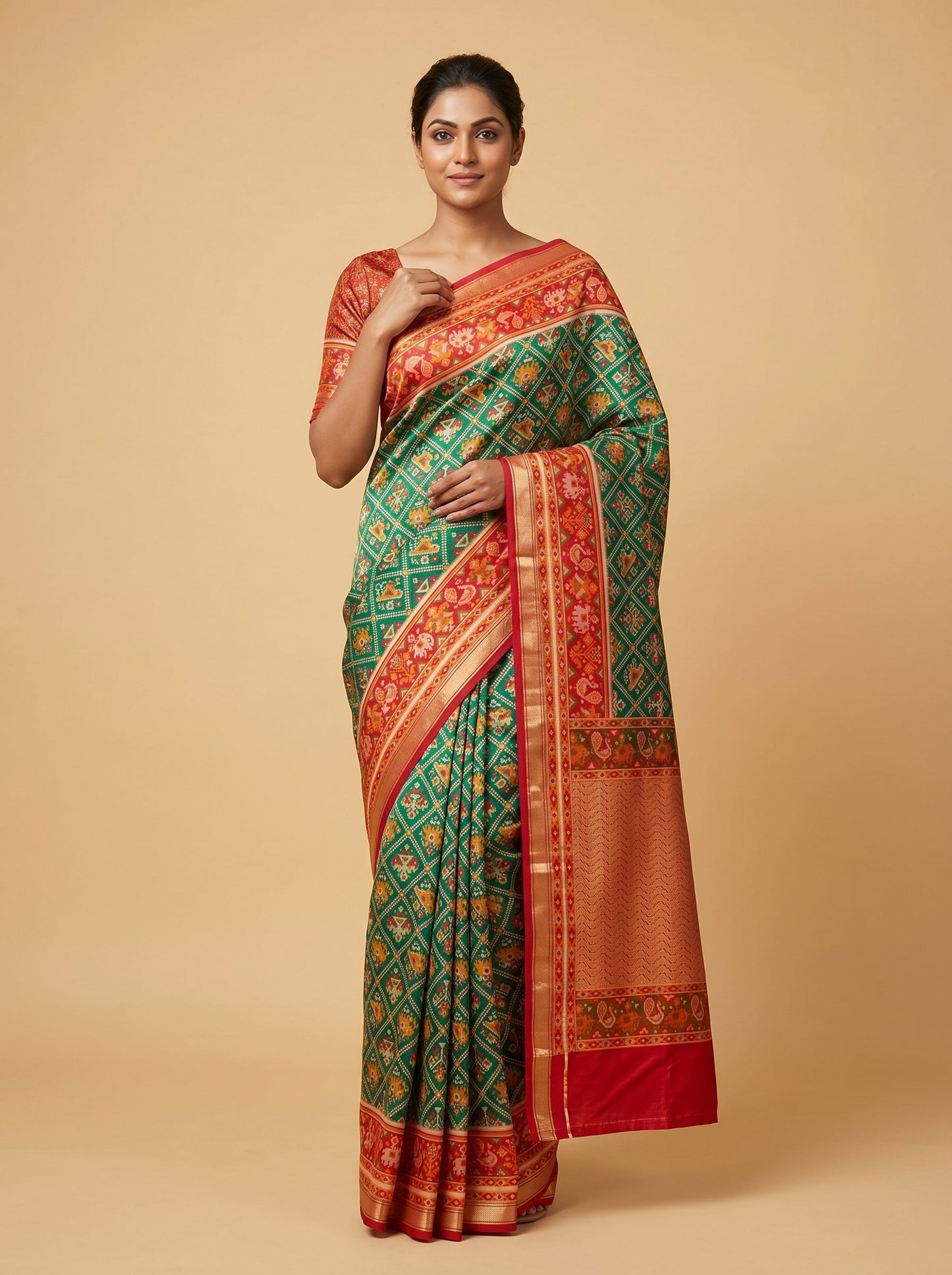 Rama Green Classic Handloom Saree