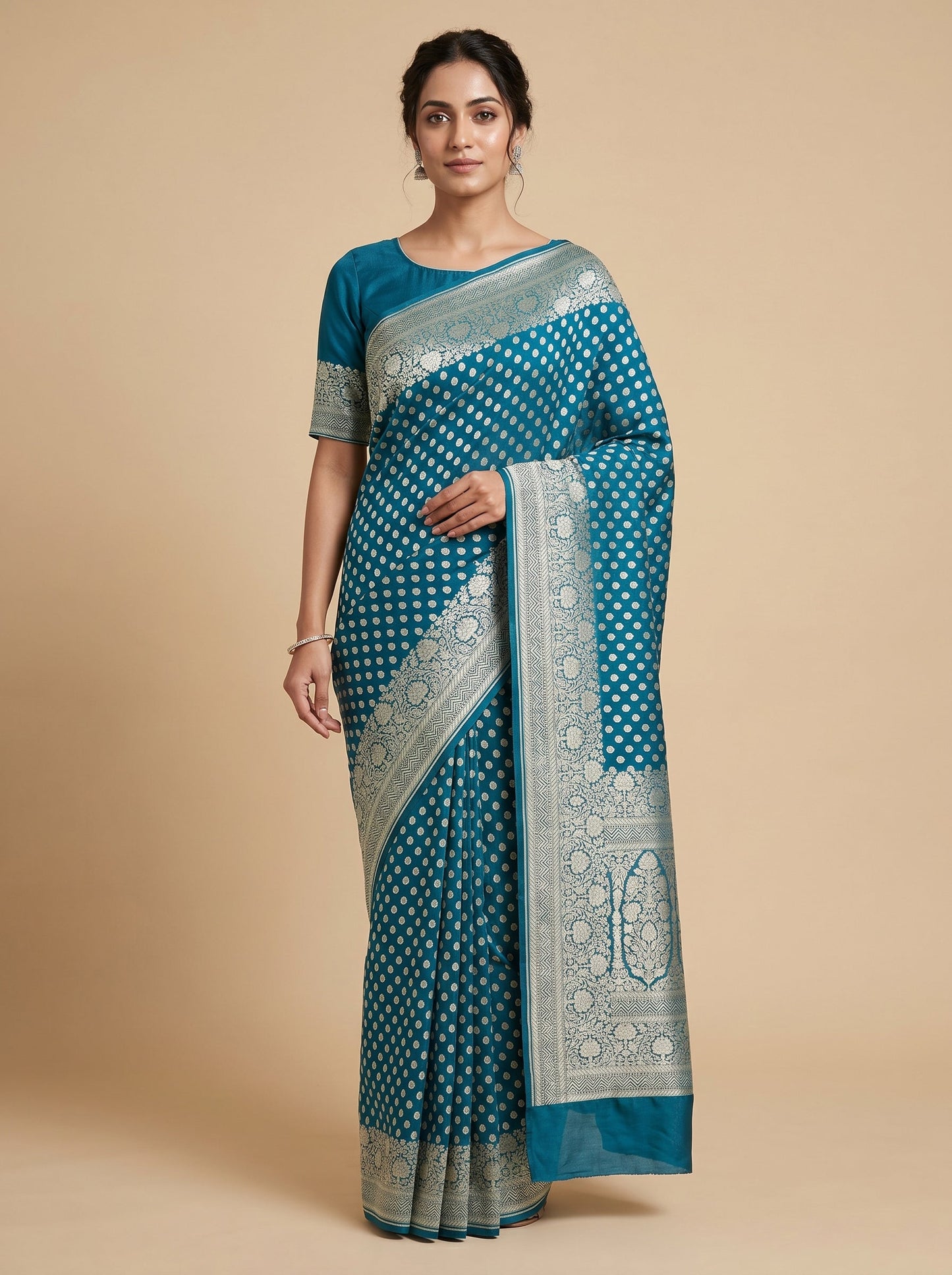 Rama Green Soft Flow Handloom Saree