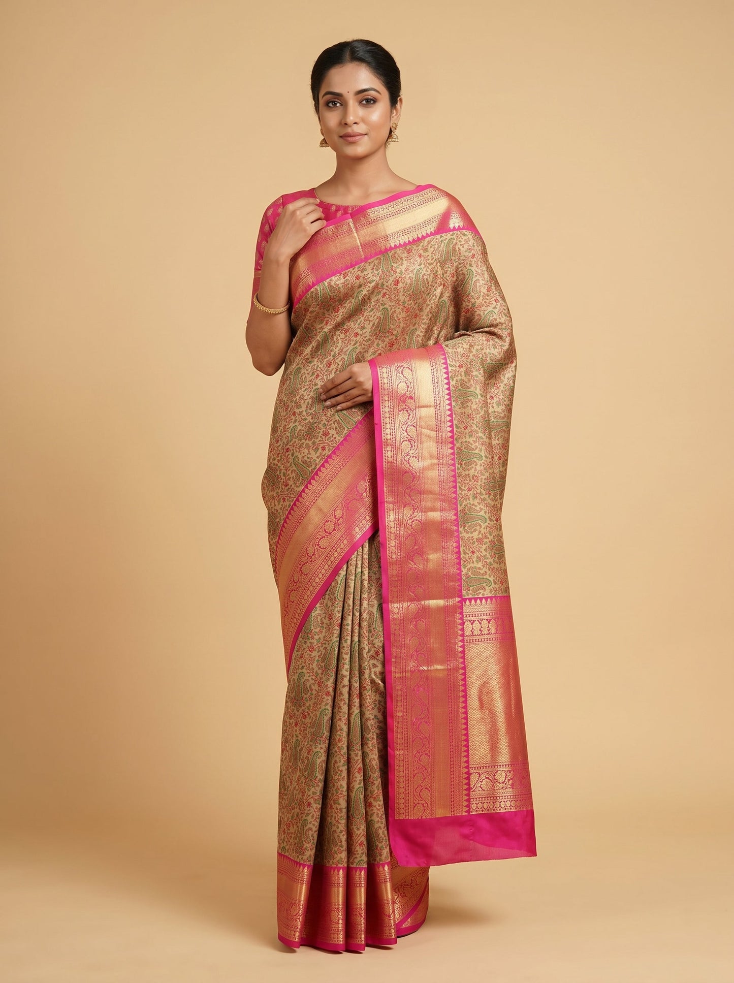 Rani Gold Dual Tone Handloom Saree