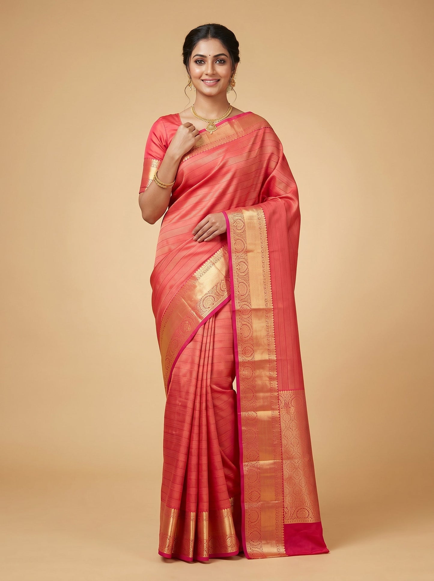 Rani Pink Festive Essence Handloom Saree