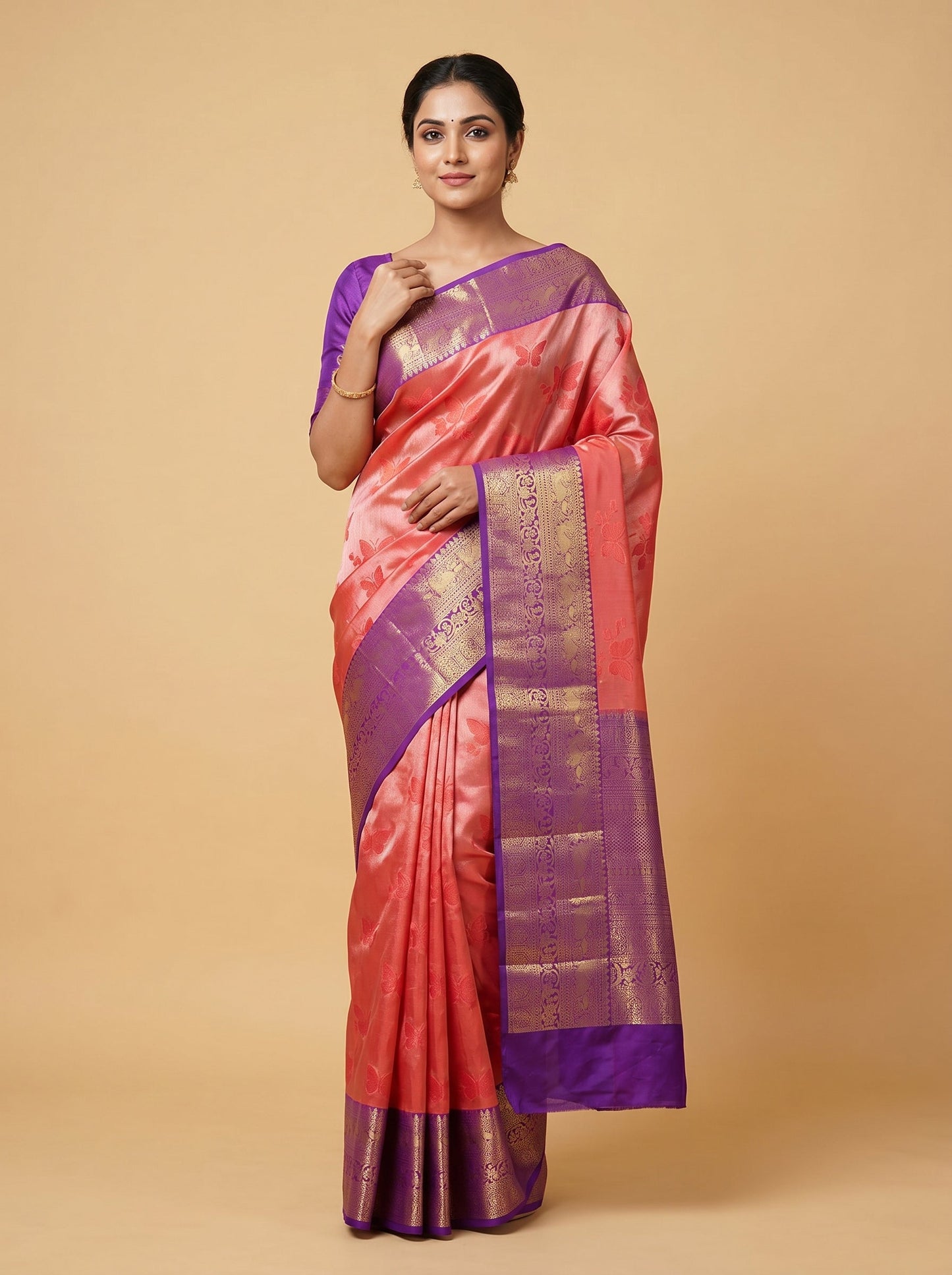 Rani Pink Festive Flow Handloom Saree