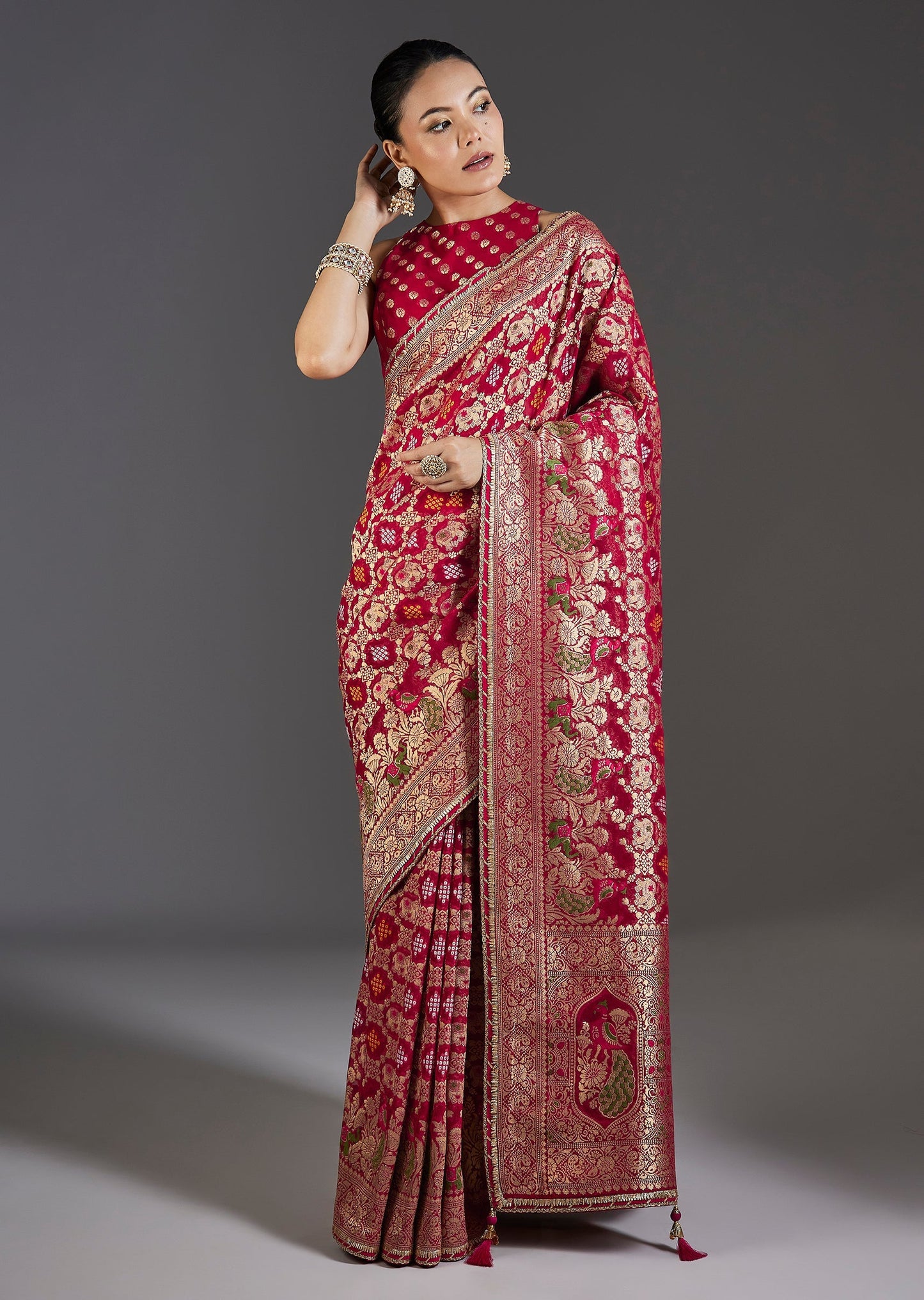 Rani Pink Khaddi Georgette Saree