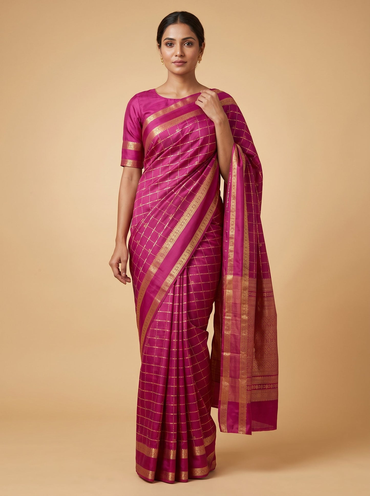 Rani Pink Vibrant Handloom Saree