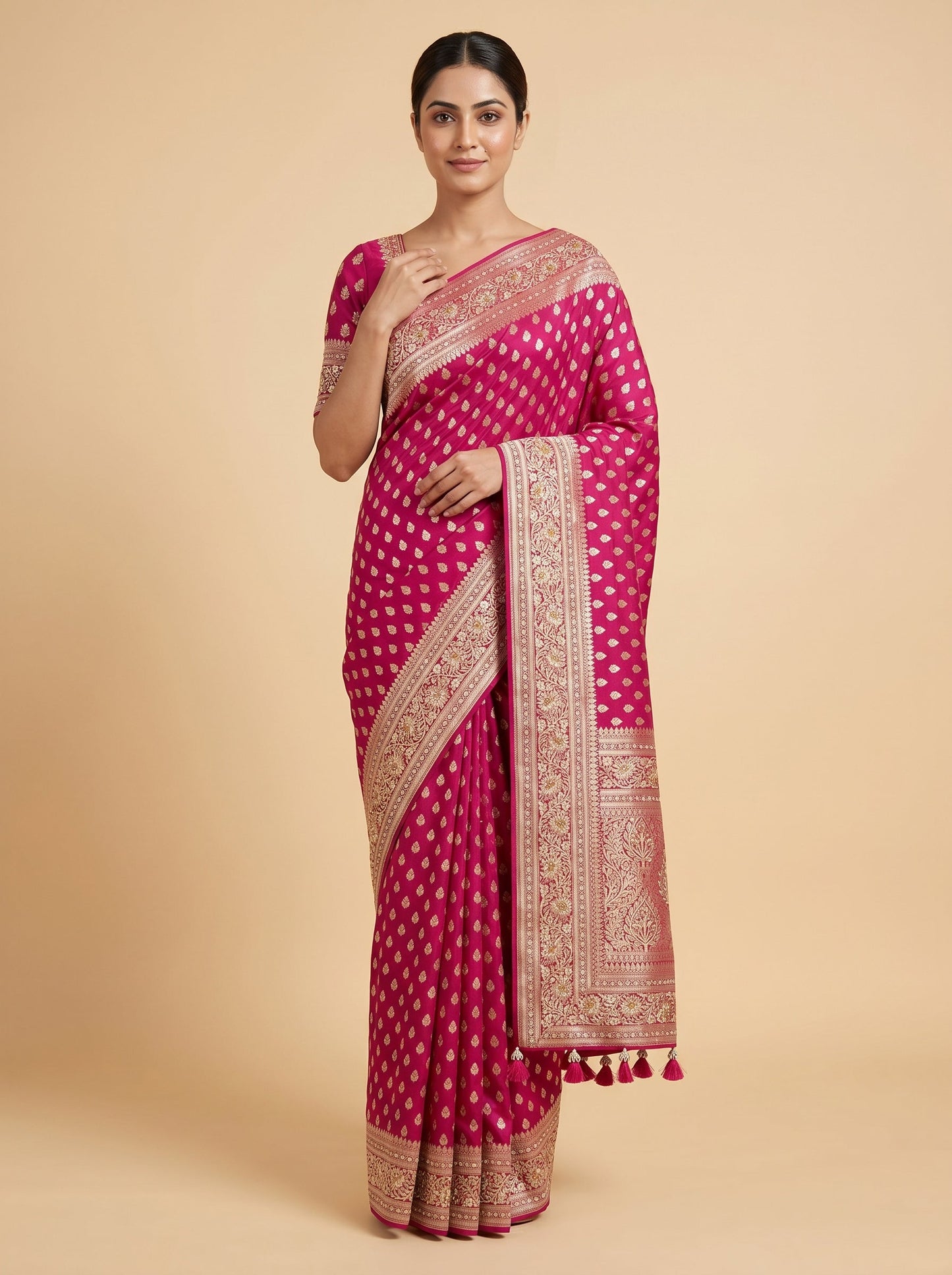 Rani Pink Radiant Stitch Saree