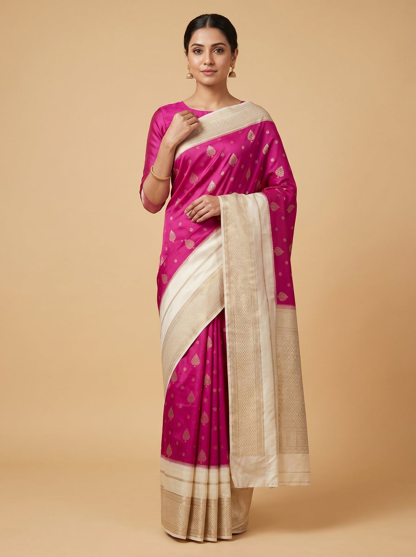 Rani Pink Statement Drape Handloom Saree