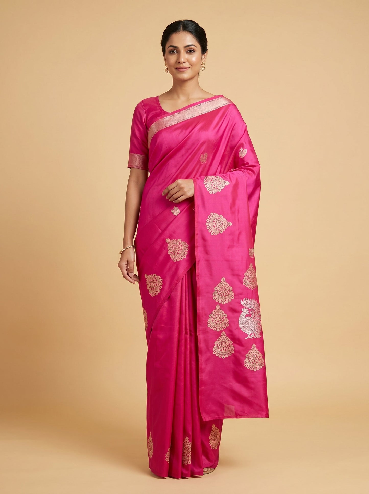 Rani Pink Statement Loom Handloom Saree