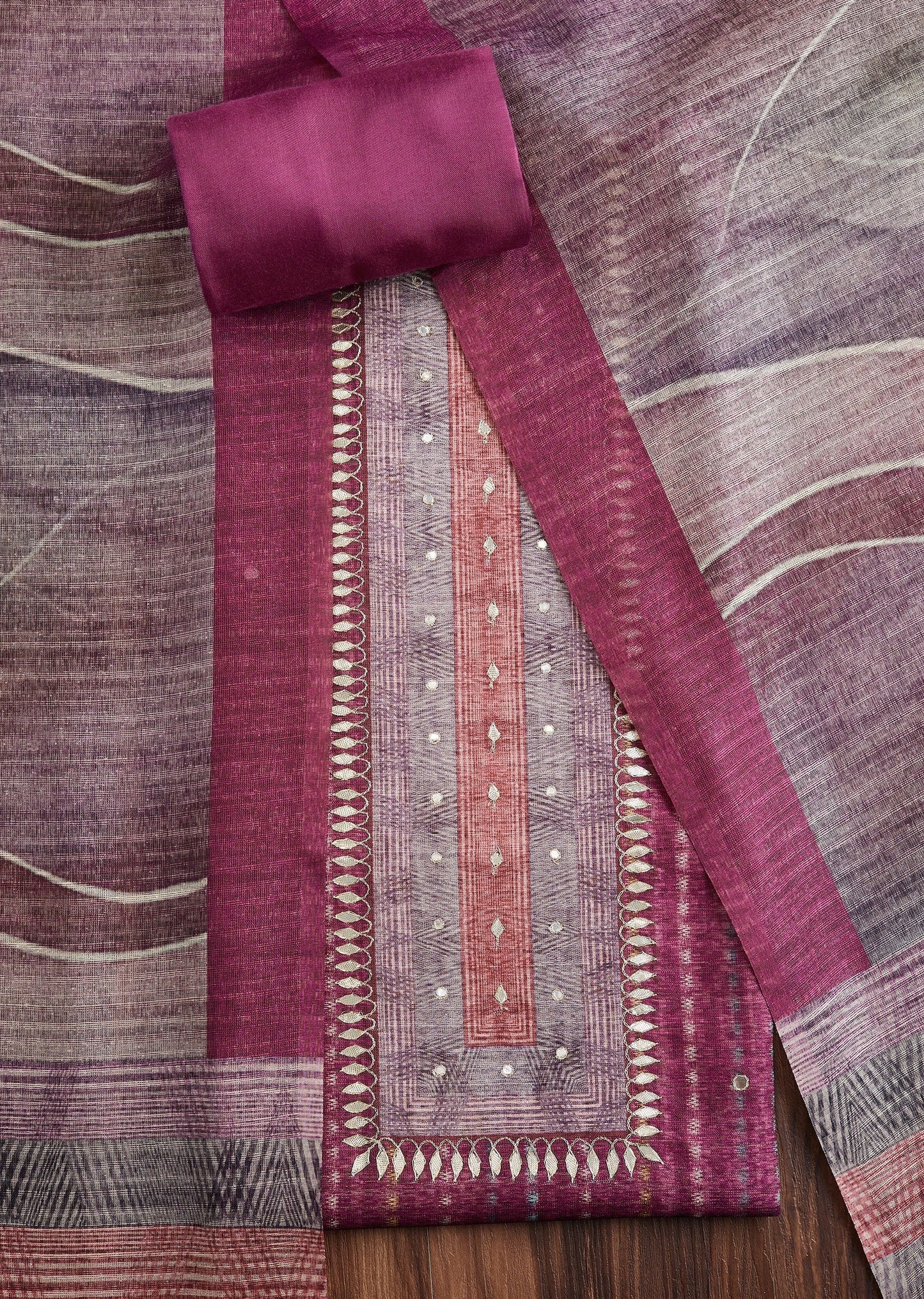 Rani Pink Tussar Suit Set