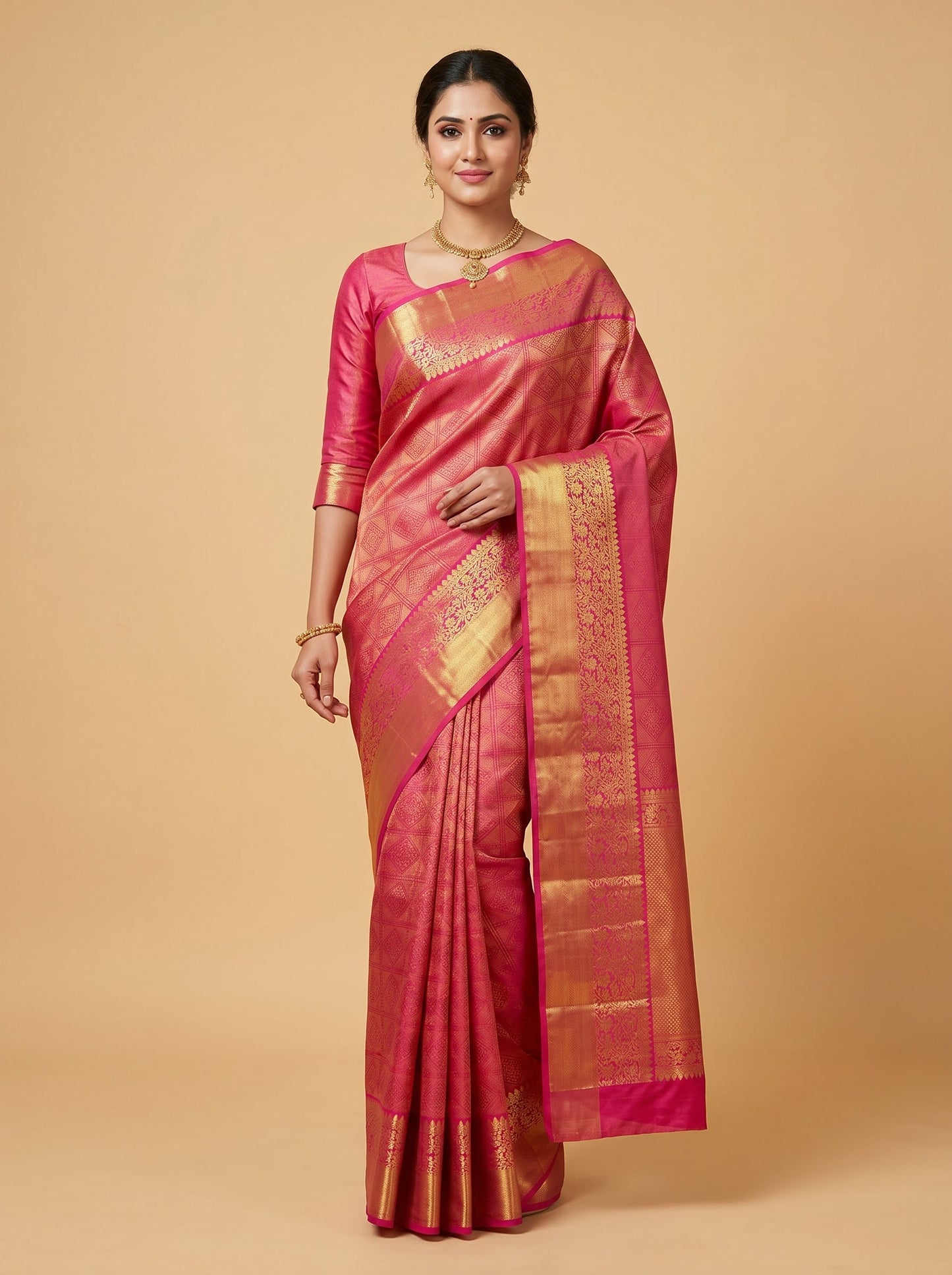 Rani Red Radiance Handloom Saree
