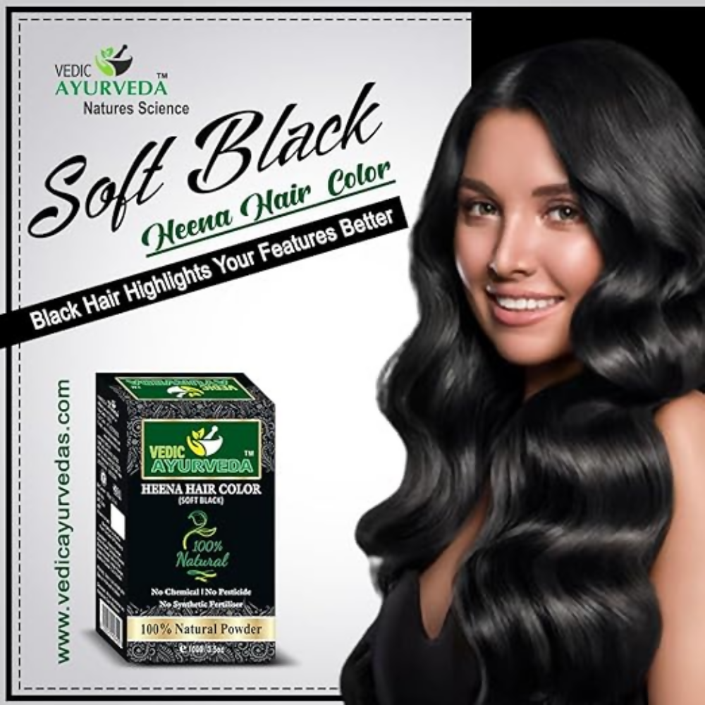 VedicAyurveda Natural Henna hair color Soft Black