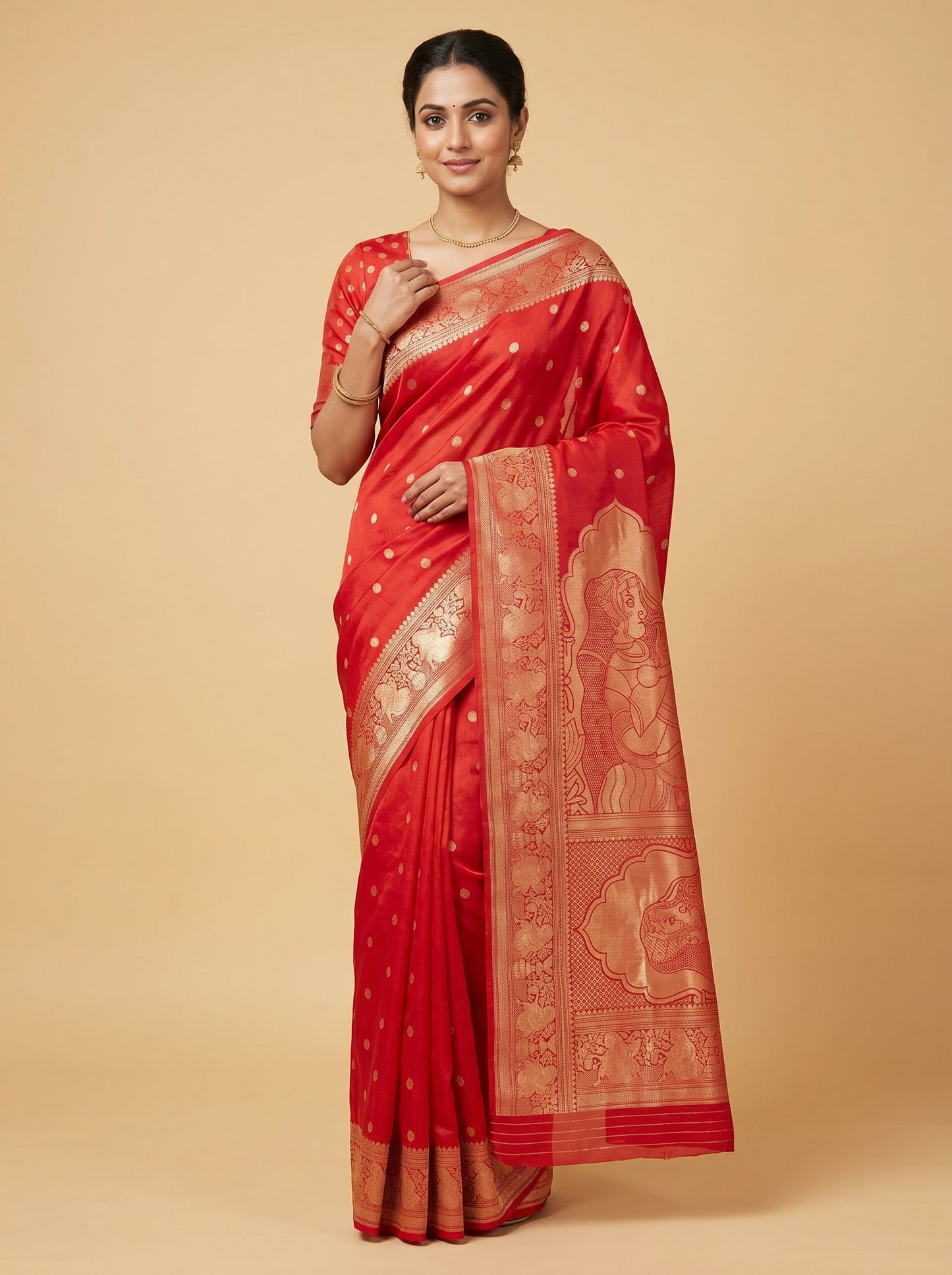 Red Classic Crimson Handloom Saree