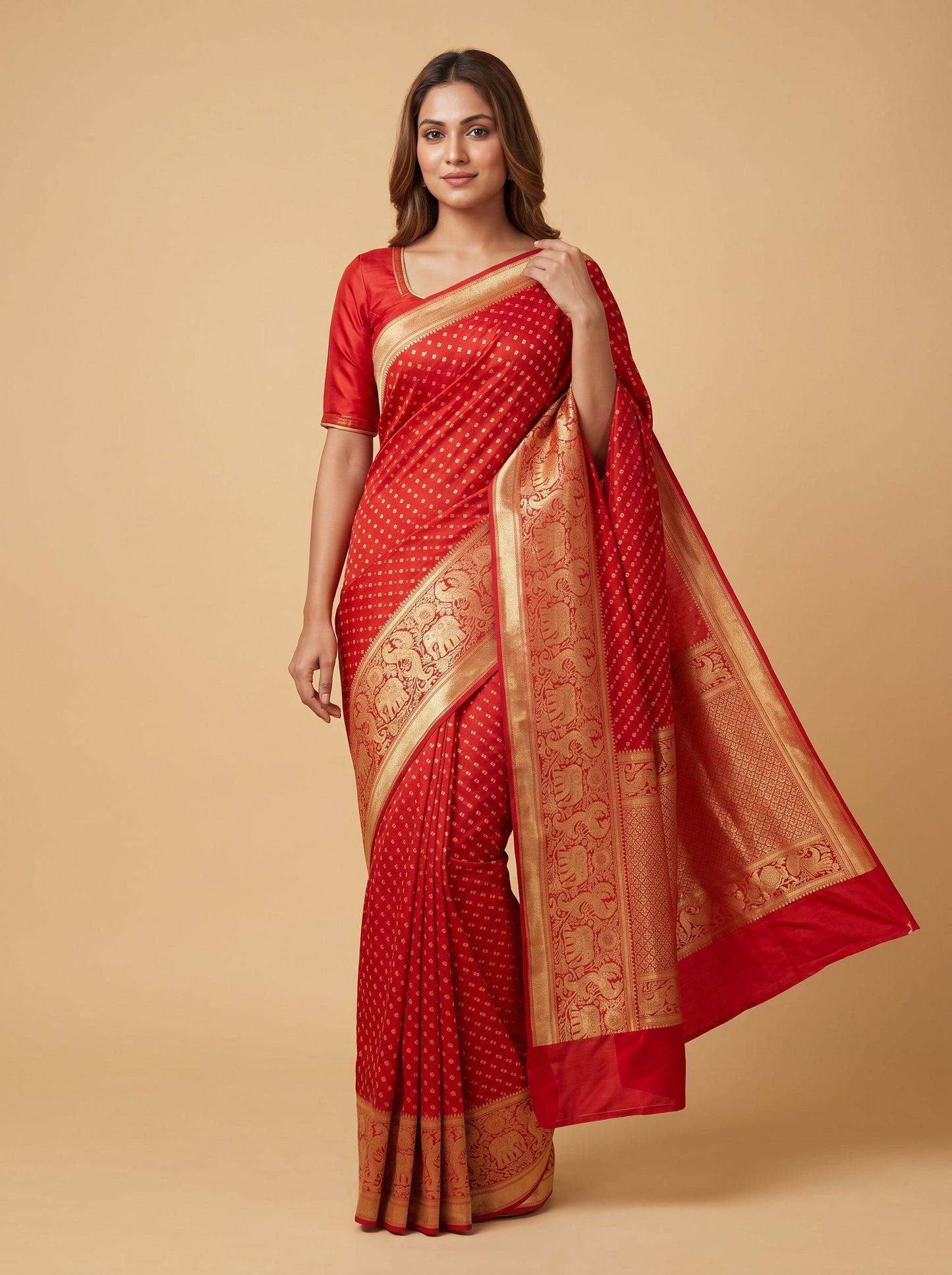 Red Classic Loom Handloom Saree