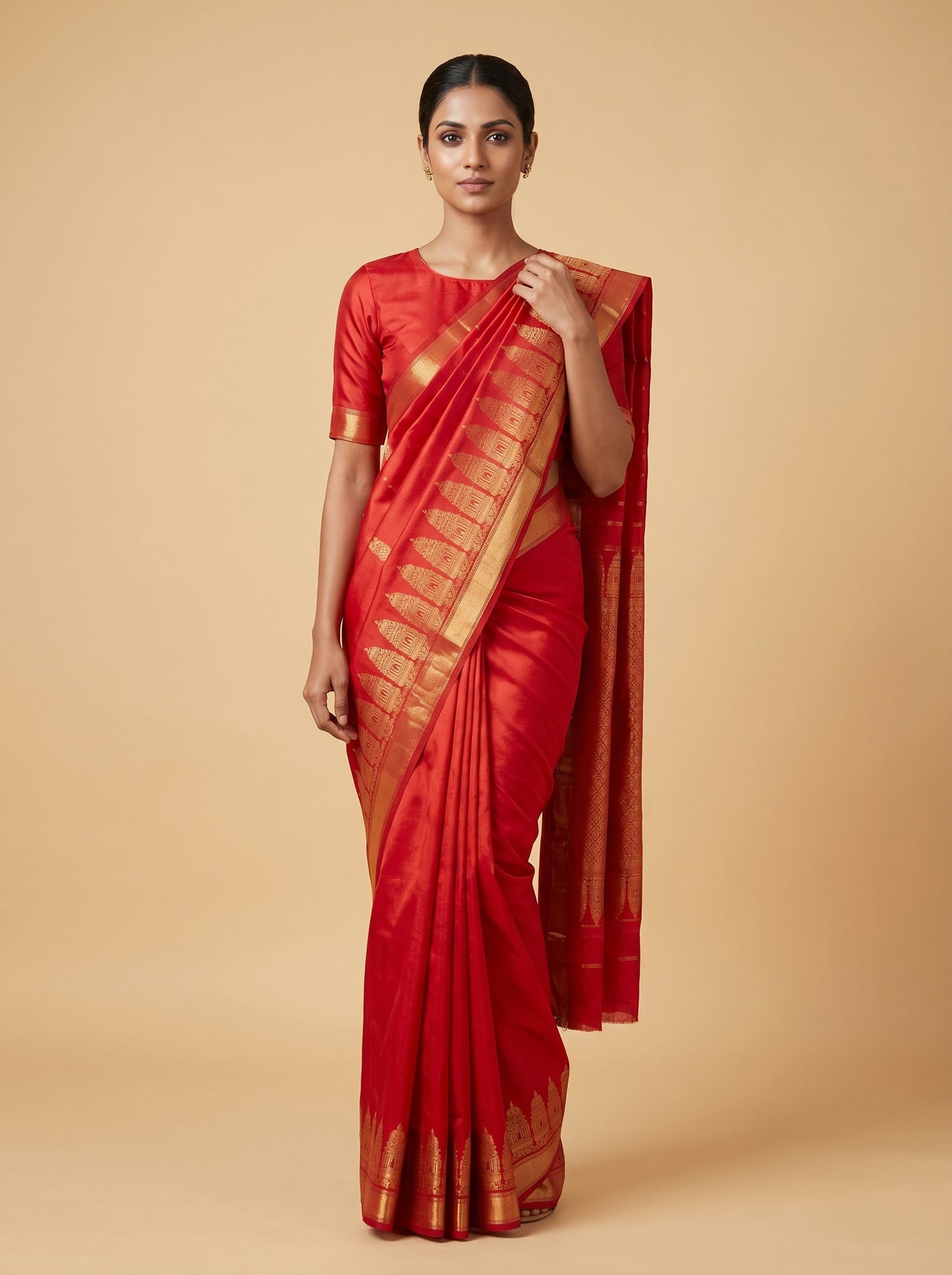 Red Elegant Weave Handloom Saree