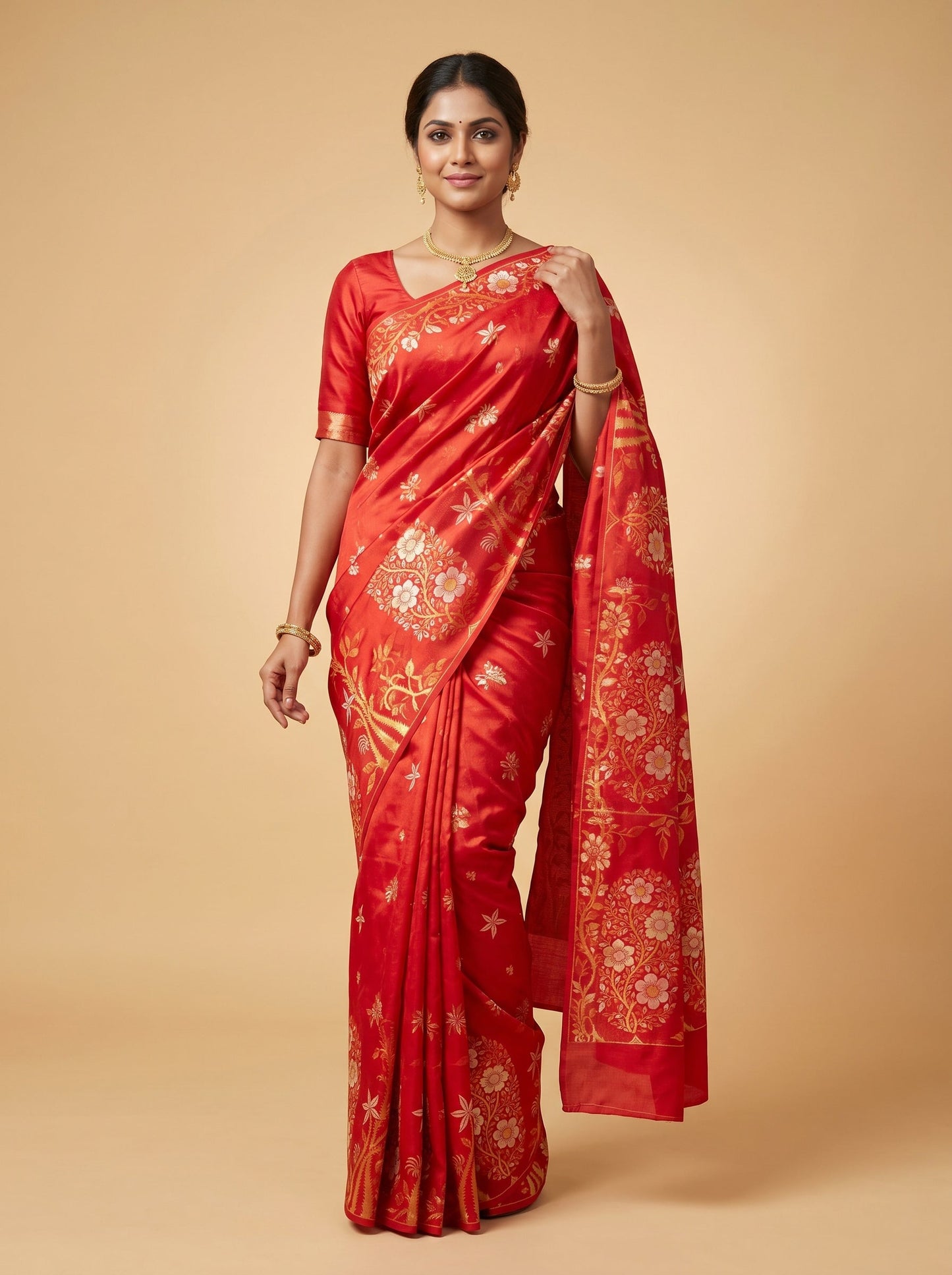 Red Ember Handloom Saree