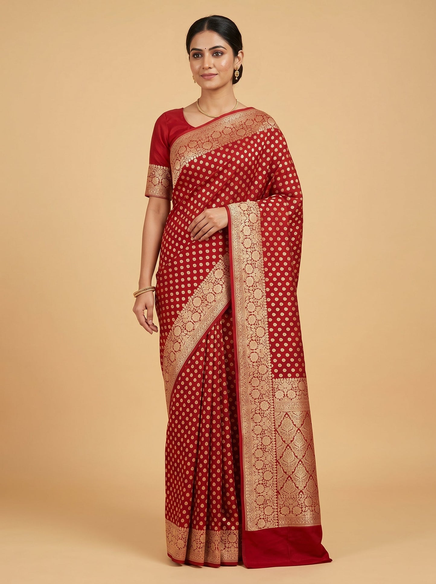 Red Intense Tone Handloom Saree