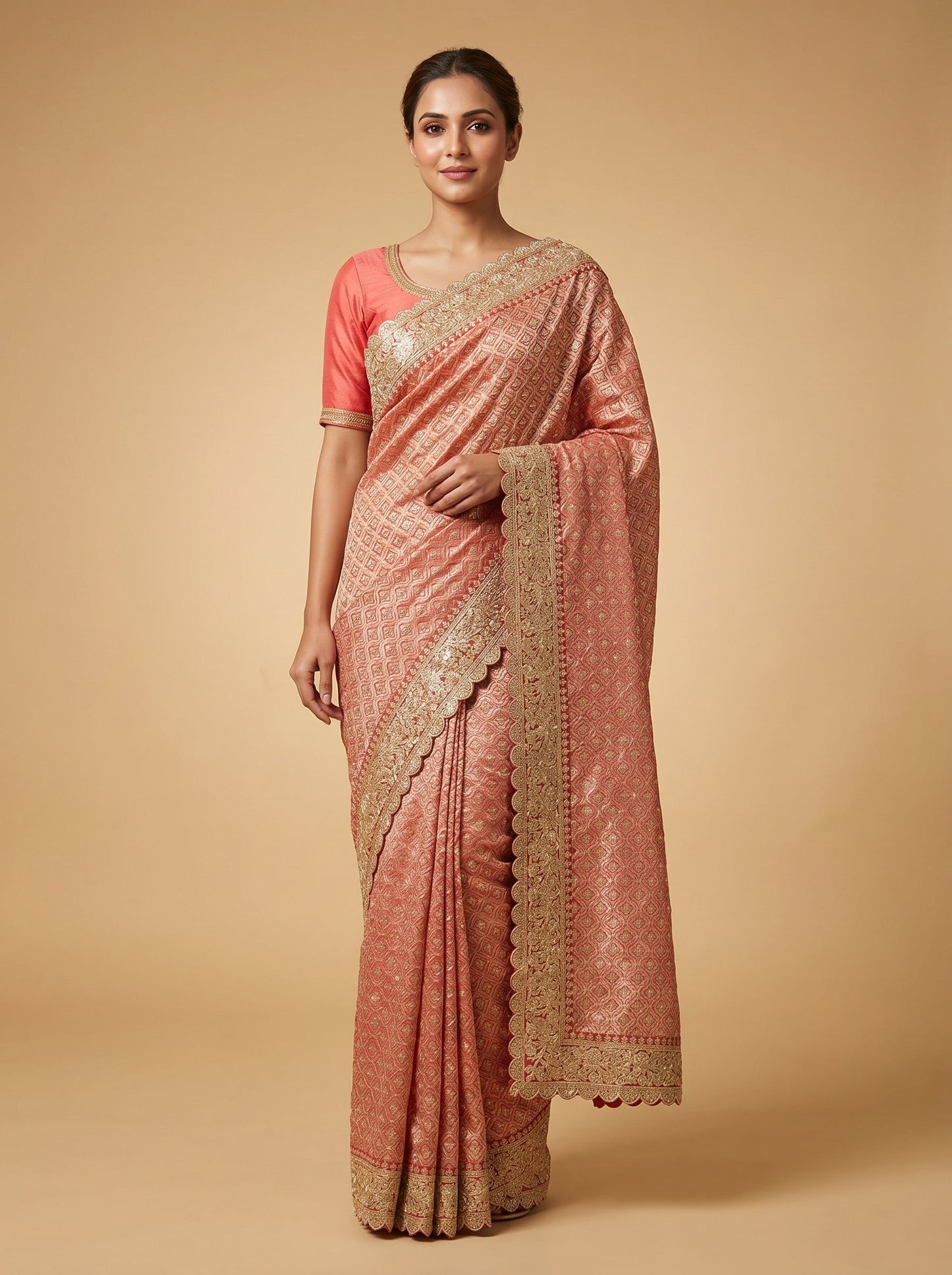 Red Lasting Embroidered Saree