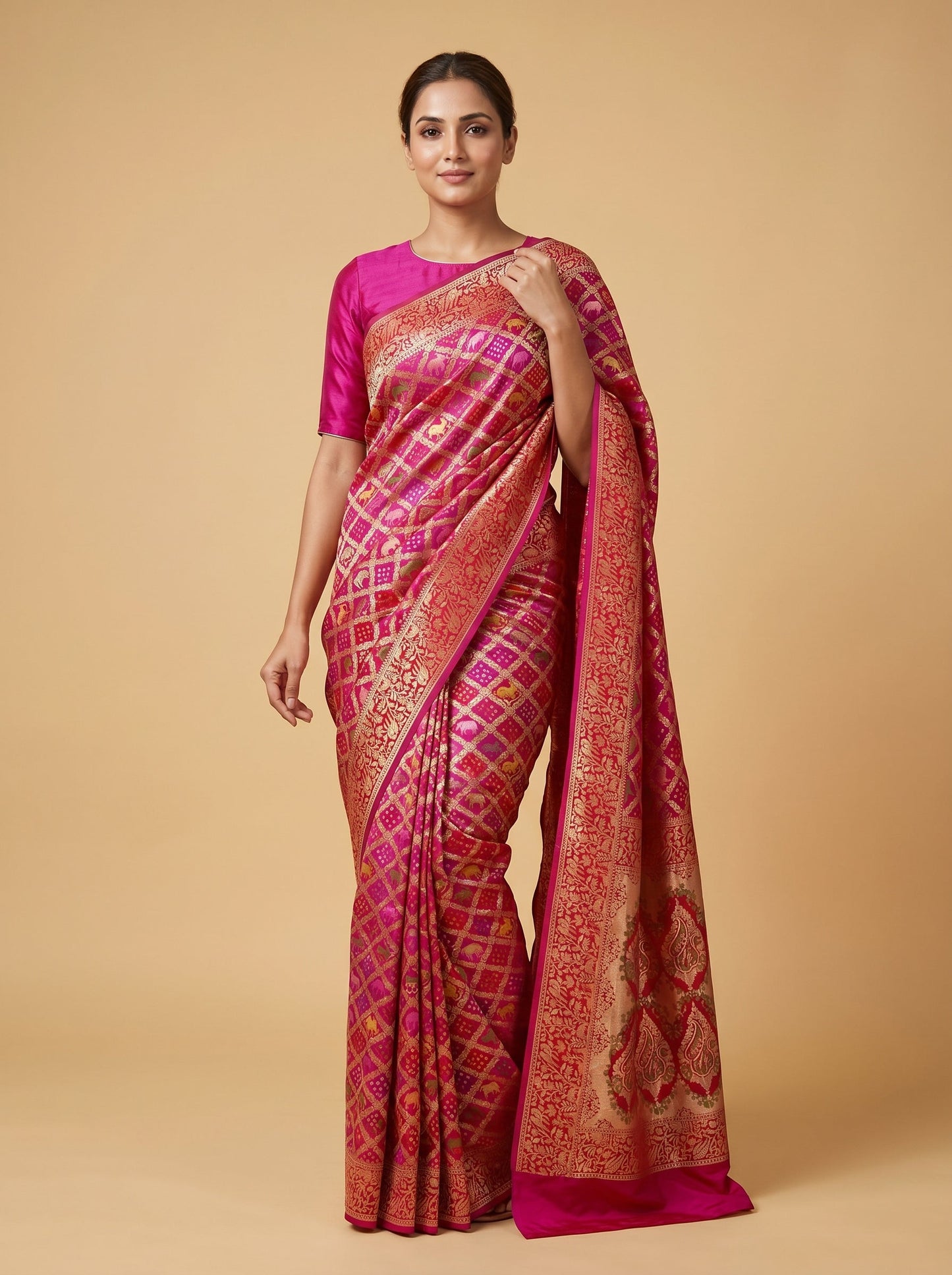 Red Multi Vibrant Bandhani Saree
